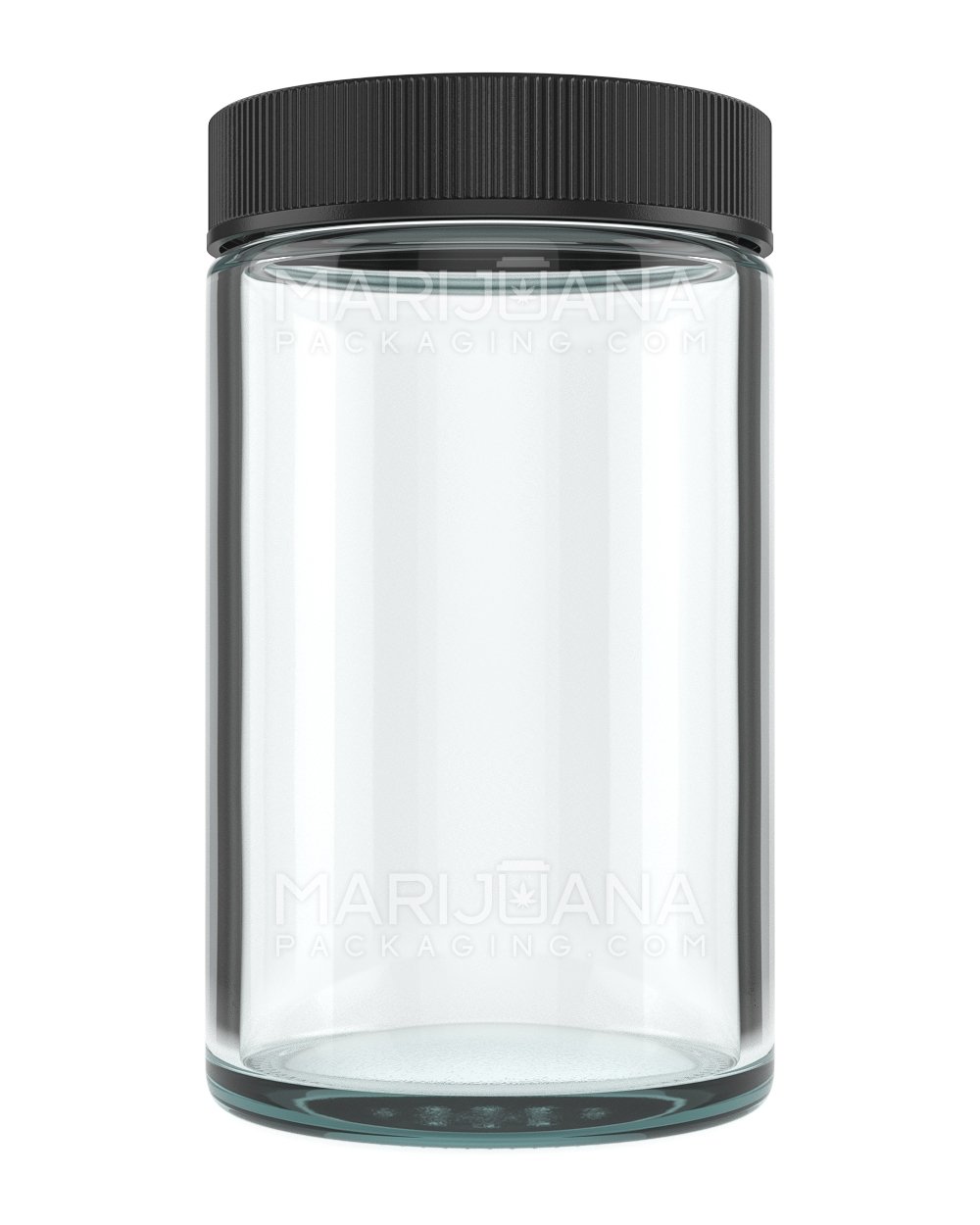 Straight Sided Clear Glass Jars with Black Cap | 63mm - 10oz - 36 Count - 1