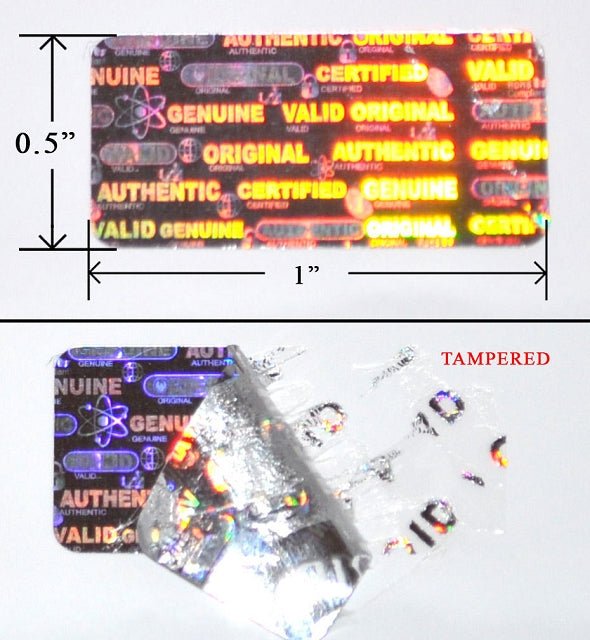 Tamper Proof Hologram Security Void Labels Silver 1"x.5" 250 Labels - 1