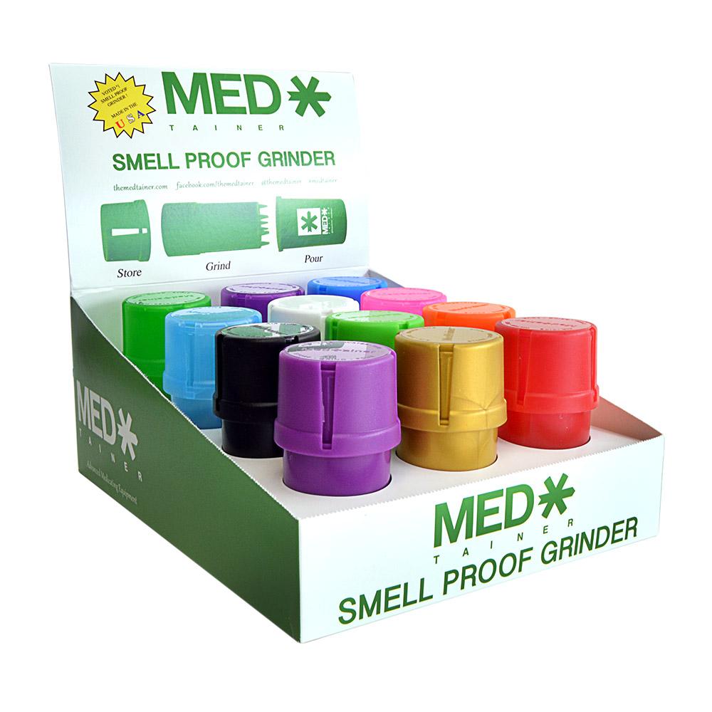 MEDTAINER | 'Retail Display' Container Grinders | Smell Proof - Assorted - 12 Count - 1