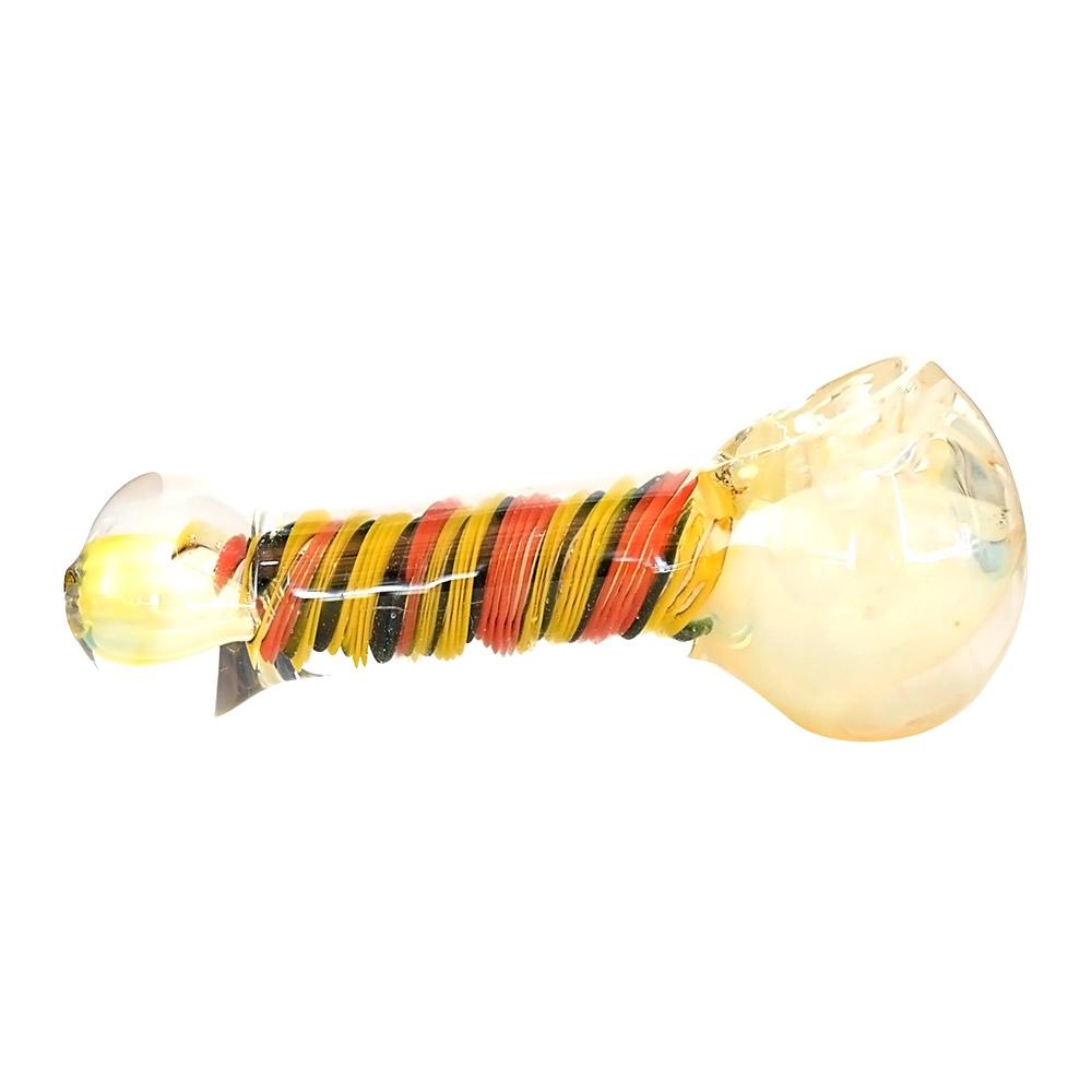 Spiral & Gold Fumed Spoon Hand Pipe | 4in Long - Glass - Assorted - 3