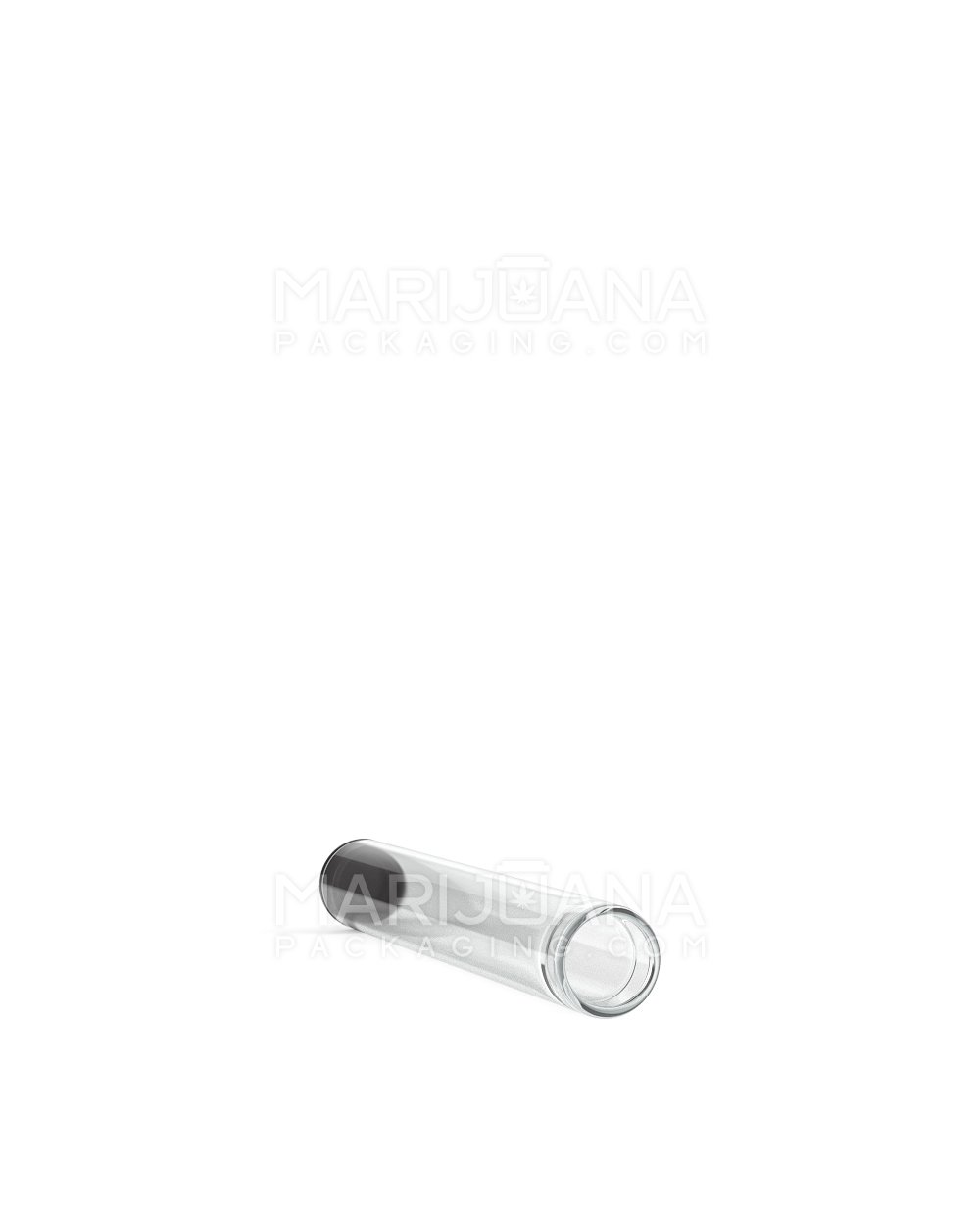Buttonless Vape Cartridge Tube w/ Black Cap | 86mm - Clear Plastic - 500 Count - 5