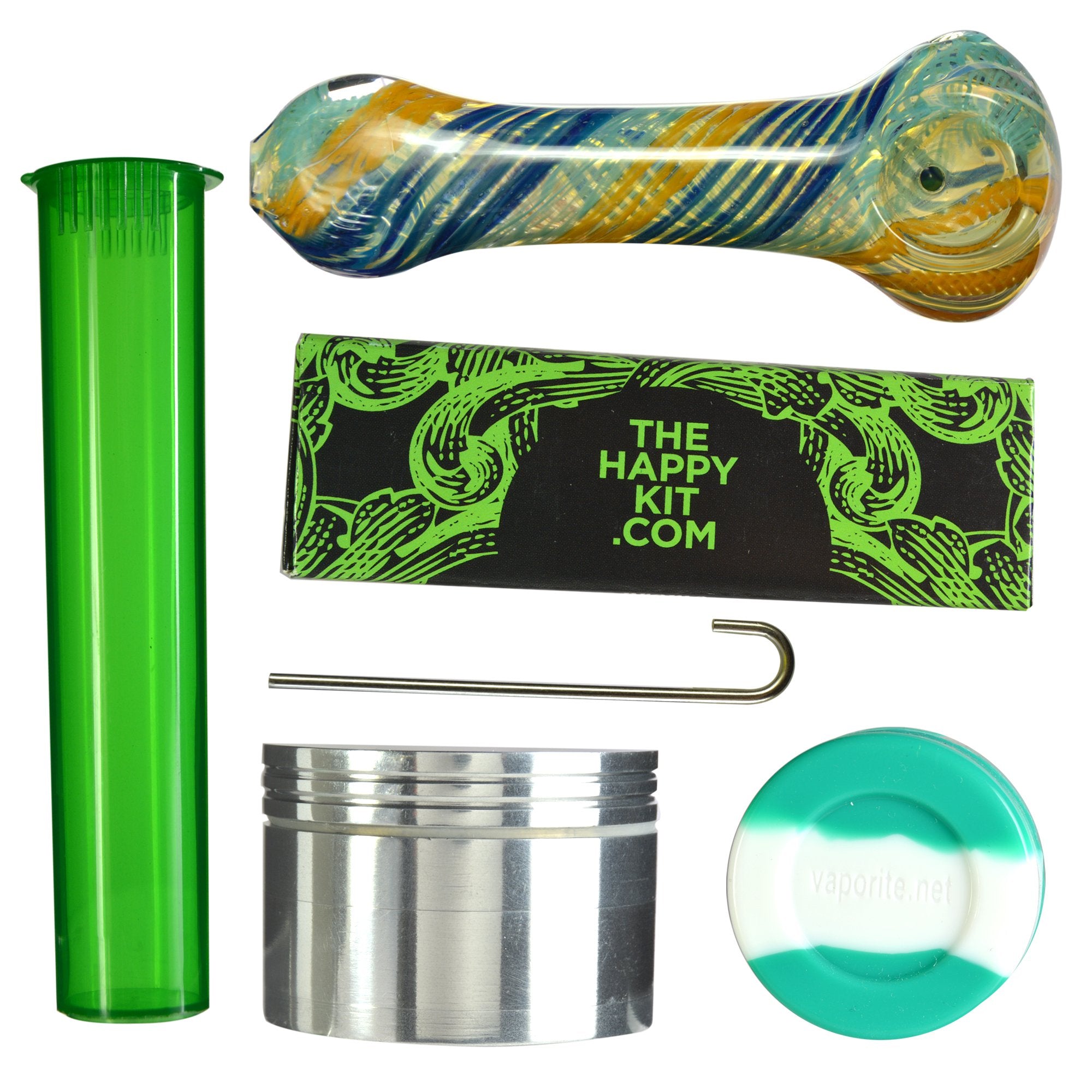 Very Happy Kit with 4” Glass Pipe, Rolling Papers and More - 3