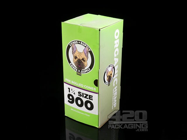 Cones + Supply 1 1-4 Sized Pre Rolled Organic Paper Cones 900/Box - 1