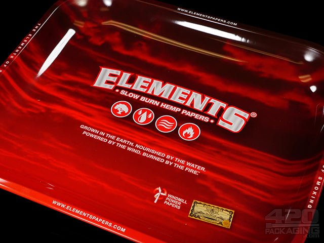 Elements Large Red Metal Rolling Tray 1/Box - 3