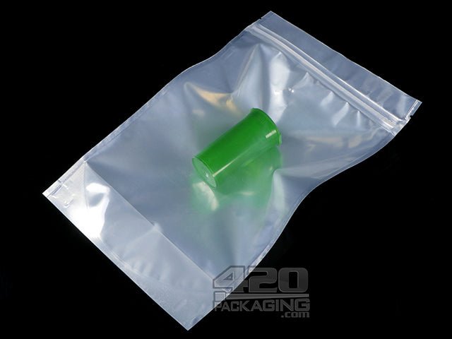 White-Clear 7” x 11” Mylar Stand Up Pouch Zip Bags 1000/Box - 4