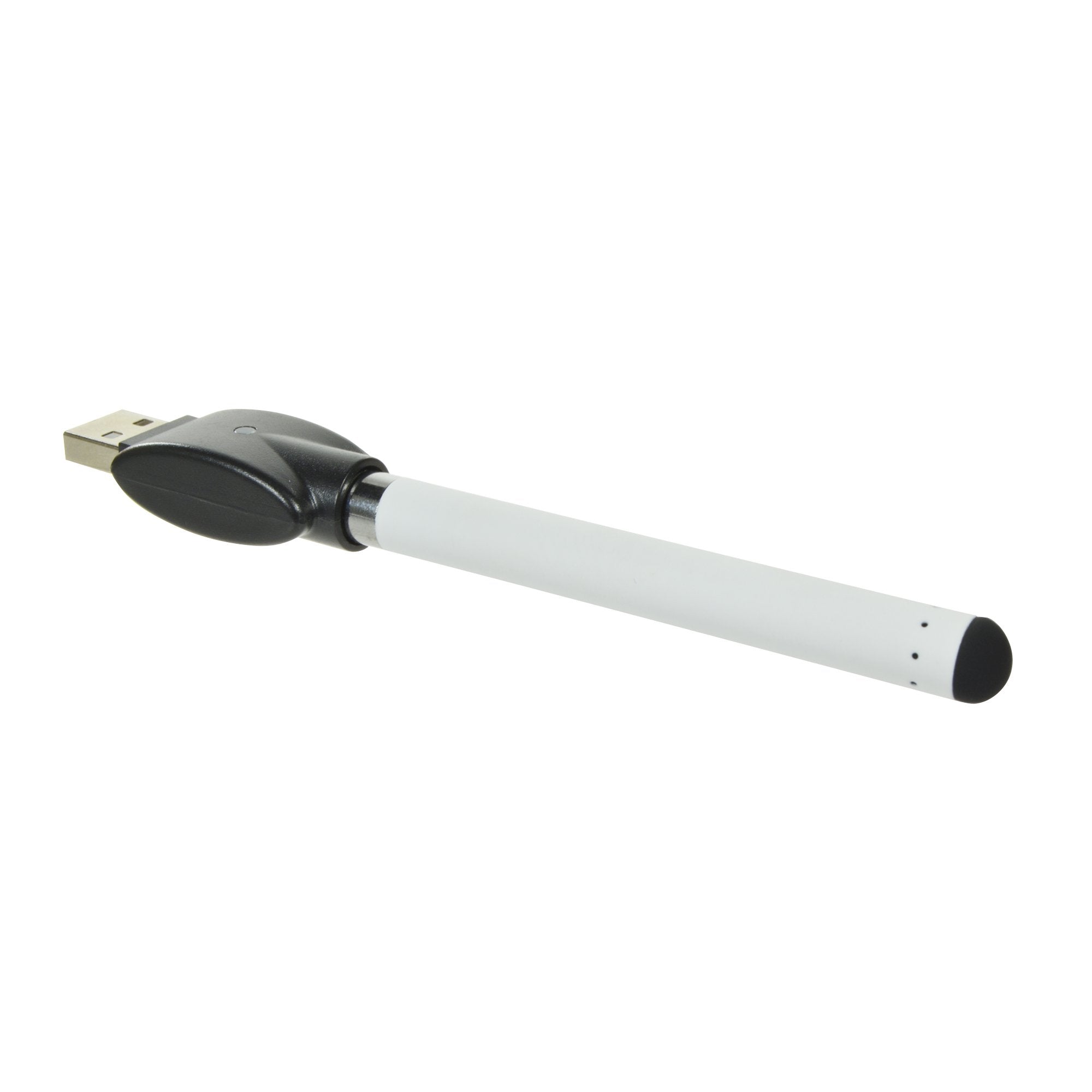 Buttonless Stylus Vape Battery with USB Charger | 280mAh - White Plastic - 510 Thread - 2