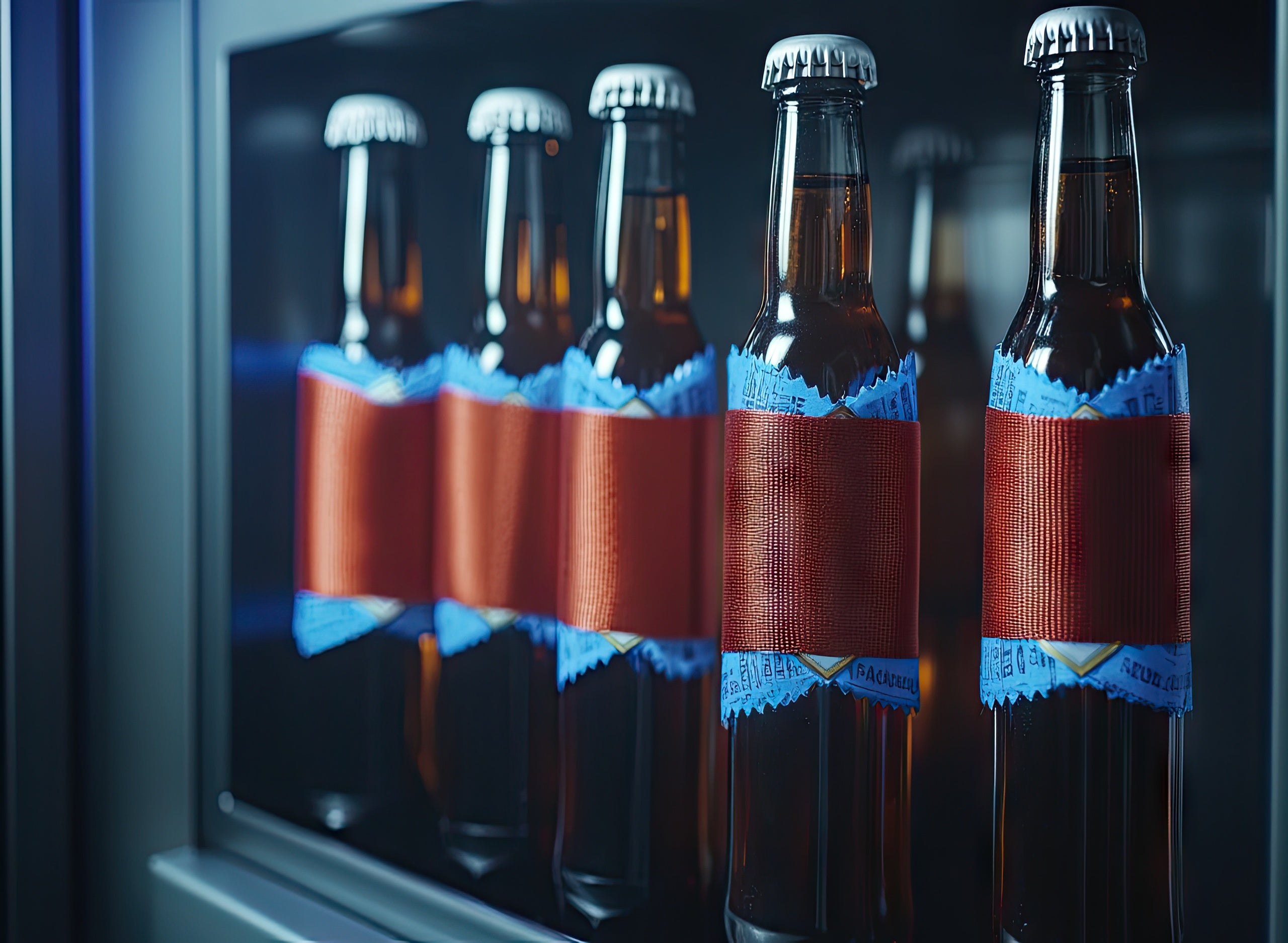 Bottles with cannabis leaf labels, pills, and leaves on a yellow background