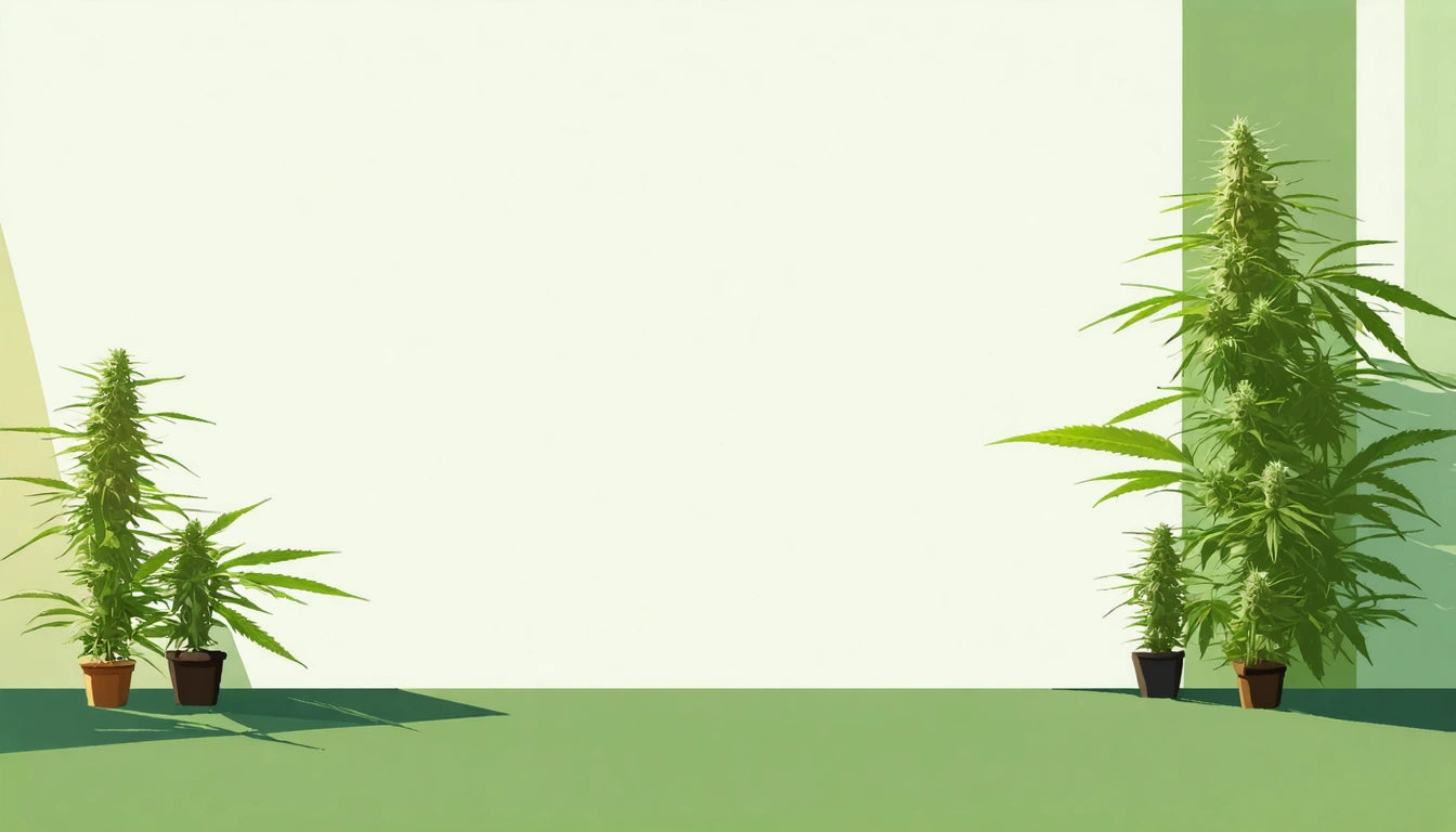 Two potted plants with long, narrow leaves on a green floor against a light-colored wall