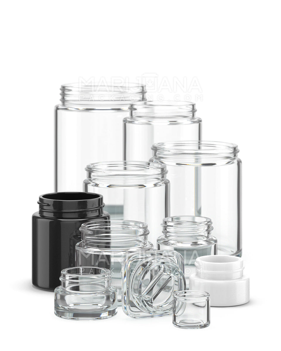 10oz Glass Jars with Black Caps - 14 Grams - 72 Count Glass Containers –  Flower Power Packages