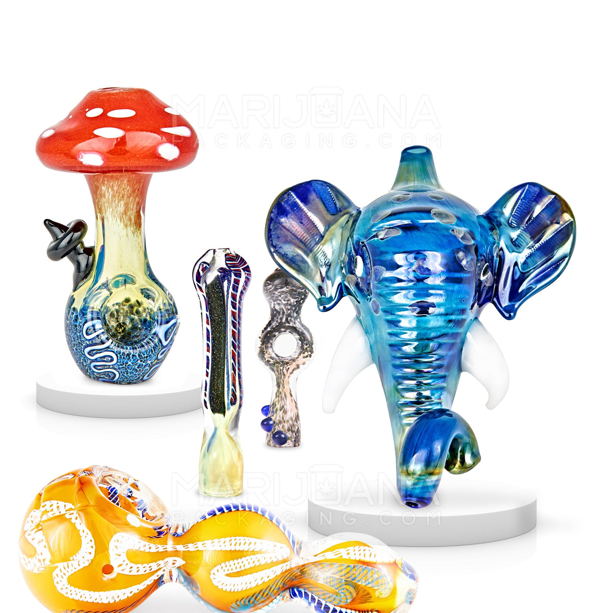 Silicone Three Bowl Hand Pipe - 6in - Everything 420