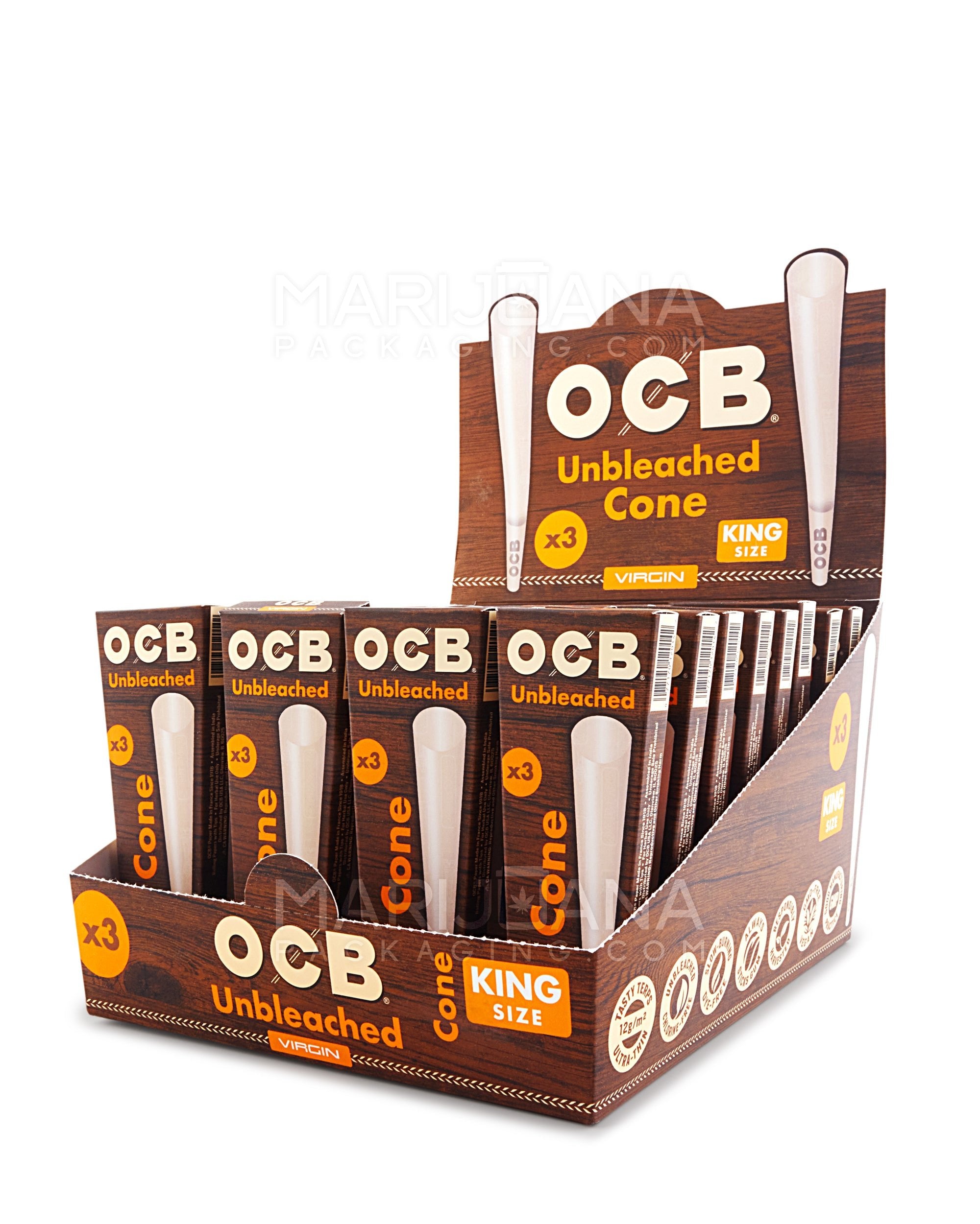 OCB | 'Retail Display' King Size Thin Pre-Rolled Cones | 109mm - Unbleached Paper - 32 Count - 2