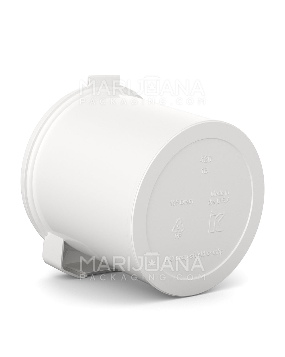 POLLEN GEAR | Child Resistant Wide Mouth Opaque White Plastic Kush Canister Bottle | 105dr - 28g - 90 Count