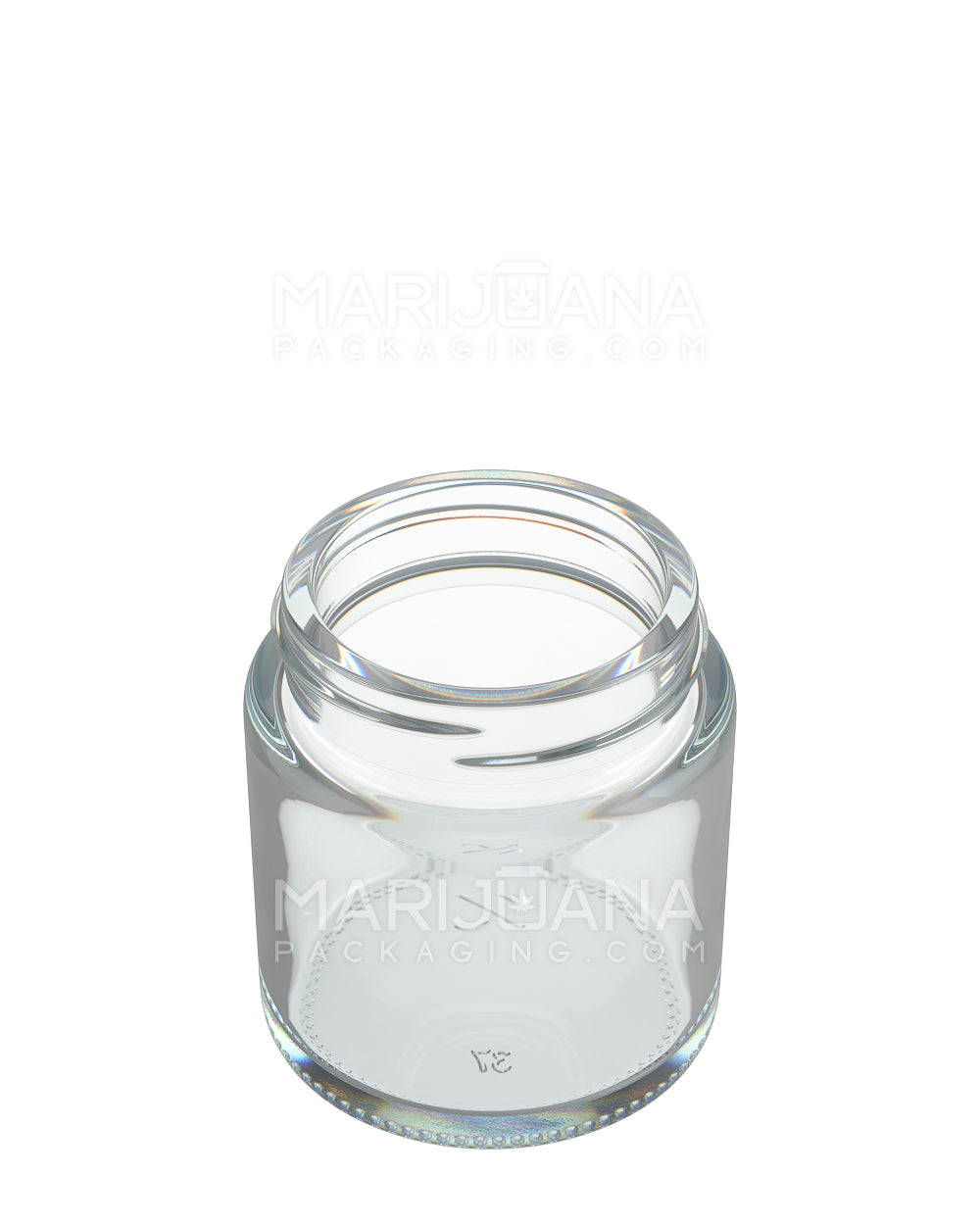 POLLEN GEAR | Flush V2 Rounded Base Clear Glass Jars | 48mm - 3oz - 120 Count