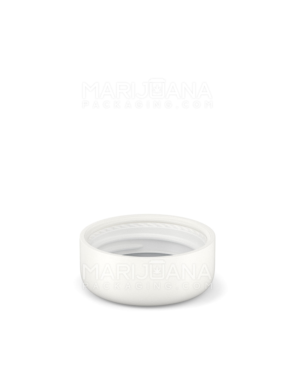POLLEN GEAR | HiLine Child Resistant Smooth Push Down & Turn Plastic Round Caps w/ 3-Layer Liner | 29mm - Matte White - 308 Count - 4