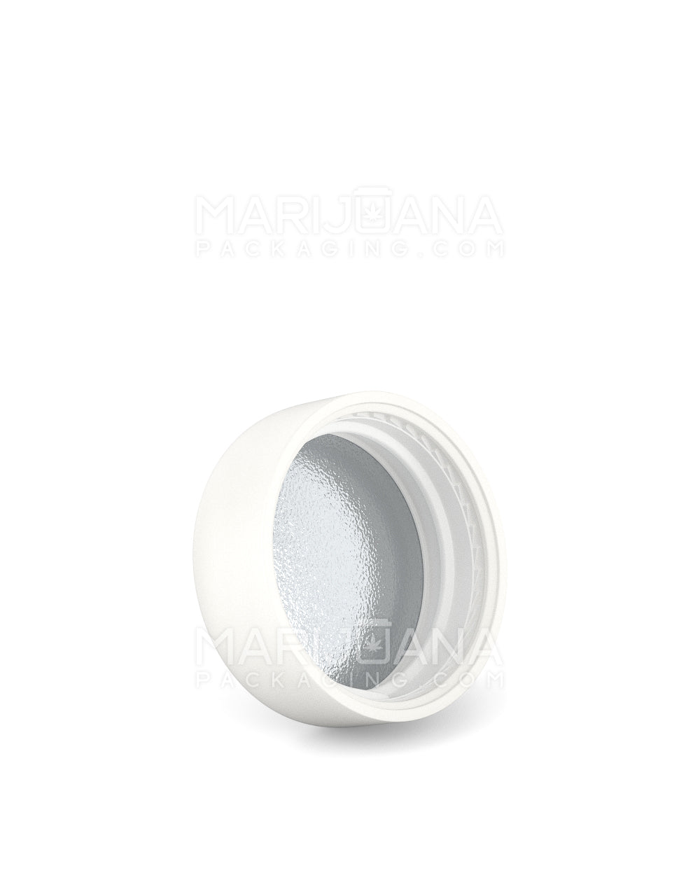POLLEN GEAR | HiLine Child Resistant Smooth Push Down & Turn Plastic Round Caps w/ 3-Layer Liner | 29mm - Matte White - 308 Count - 2