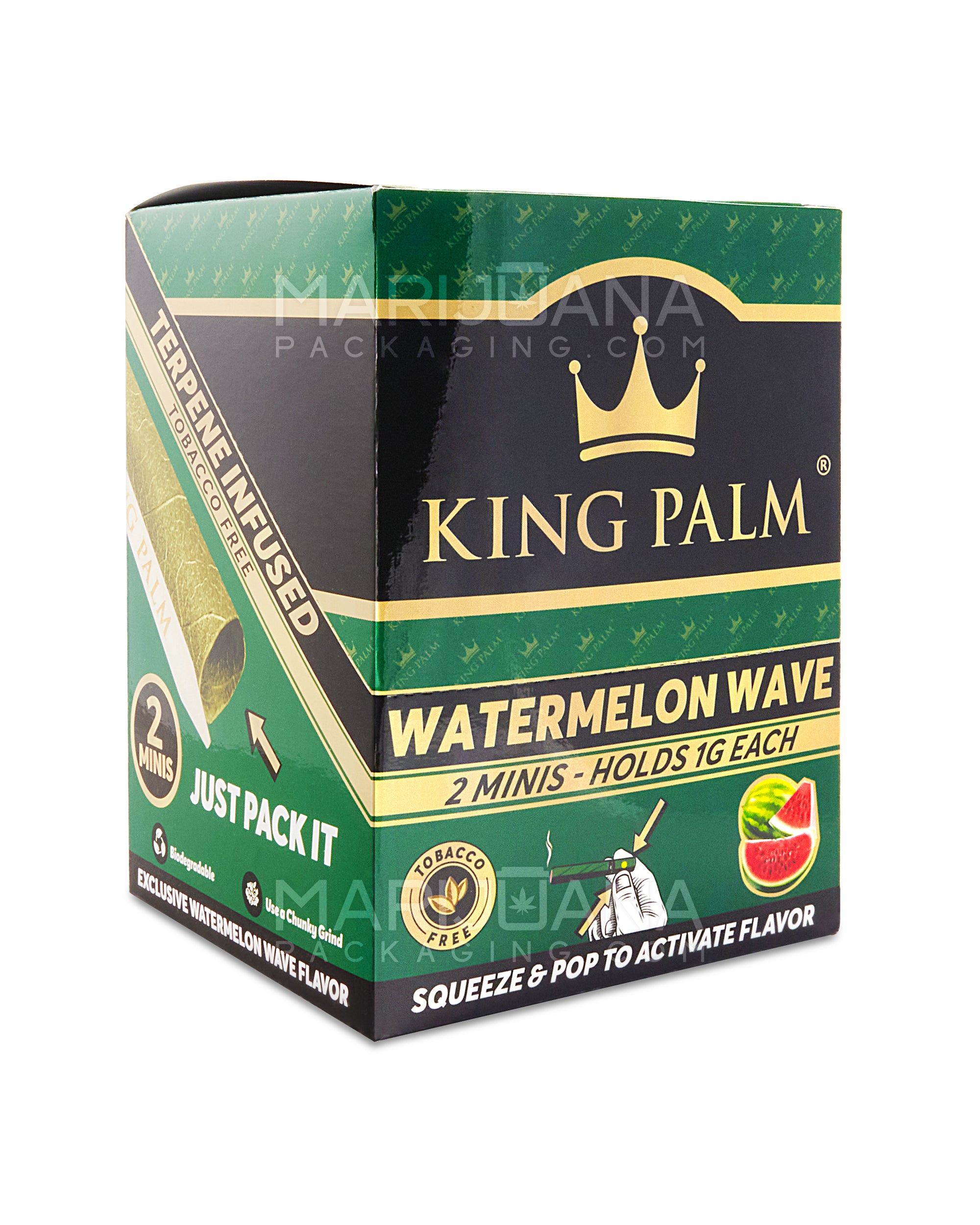 KING PALM | 'Retail Display' Natural Leaf Mini Rolls Blunt Wraps | 85mm - Watermelon Wave - 20 Count