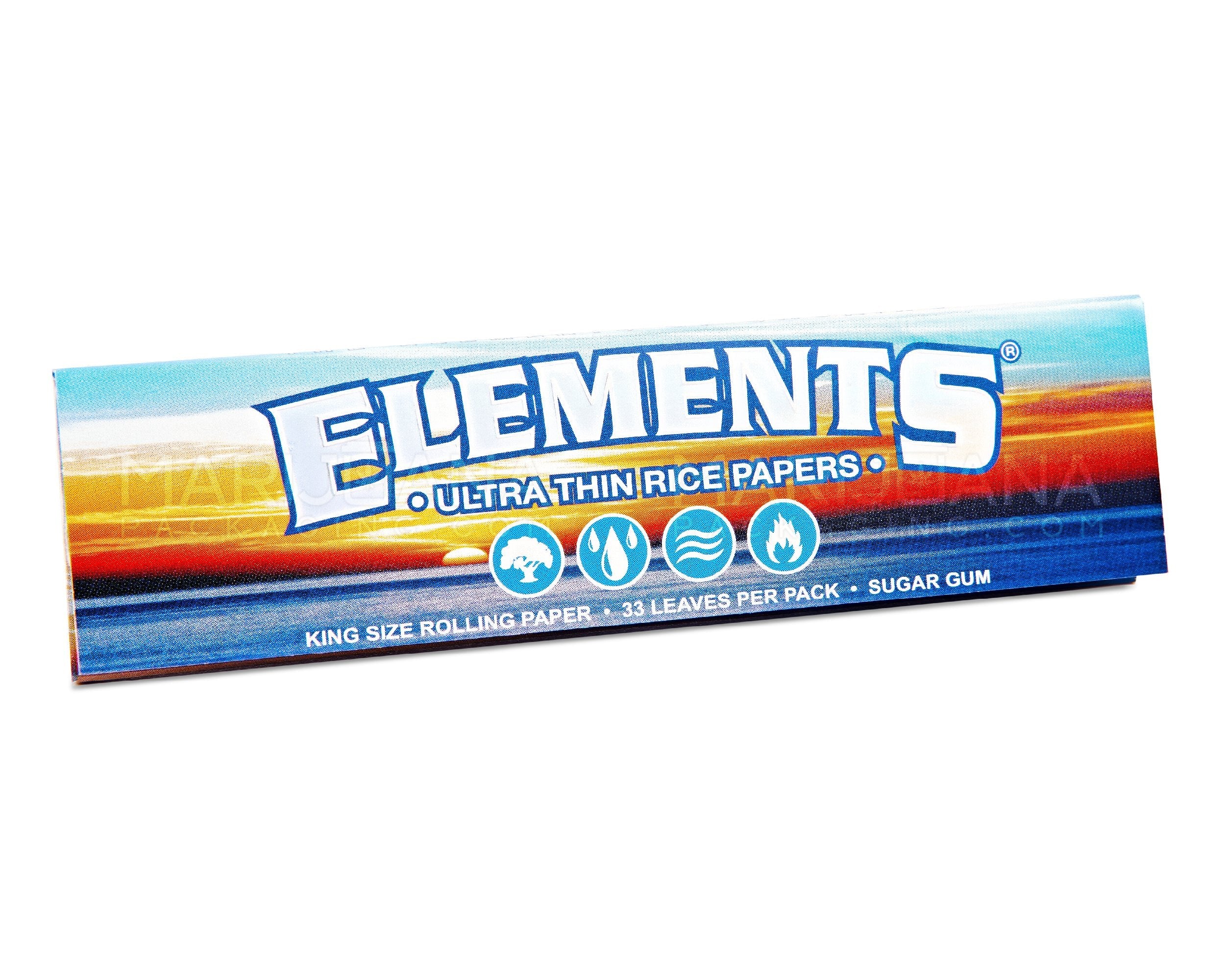 ELEMENTS | 'Retail Display' King Size Slim Ultra Thin Rolling Papers | 110mm - Rice Paper - 50 Count - 3
