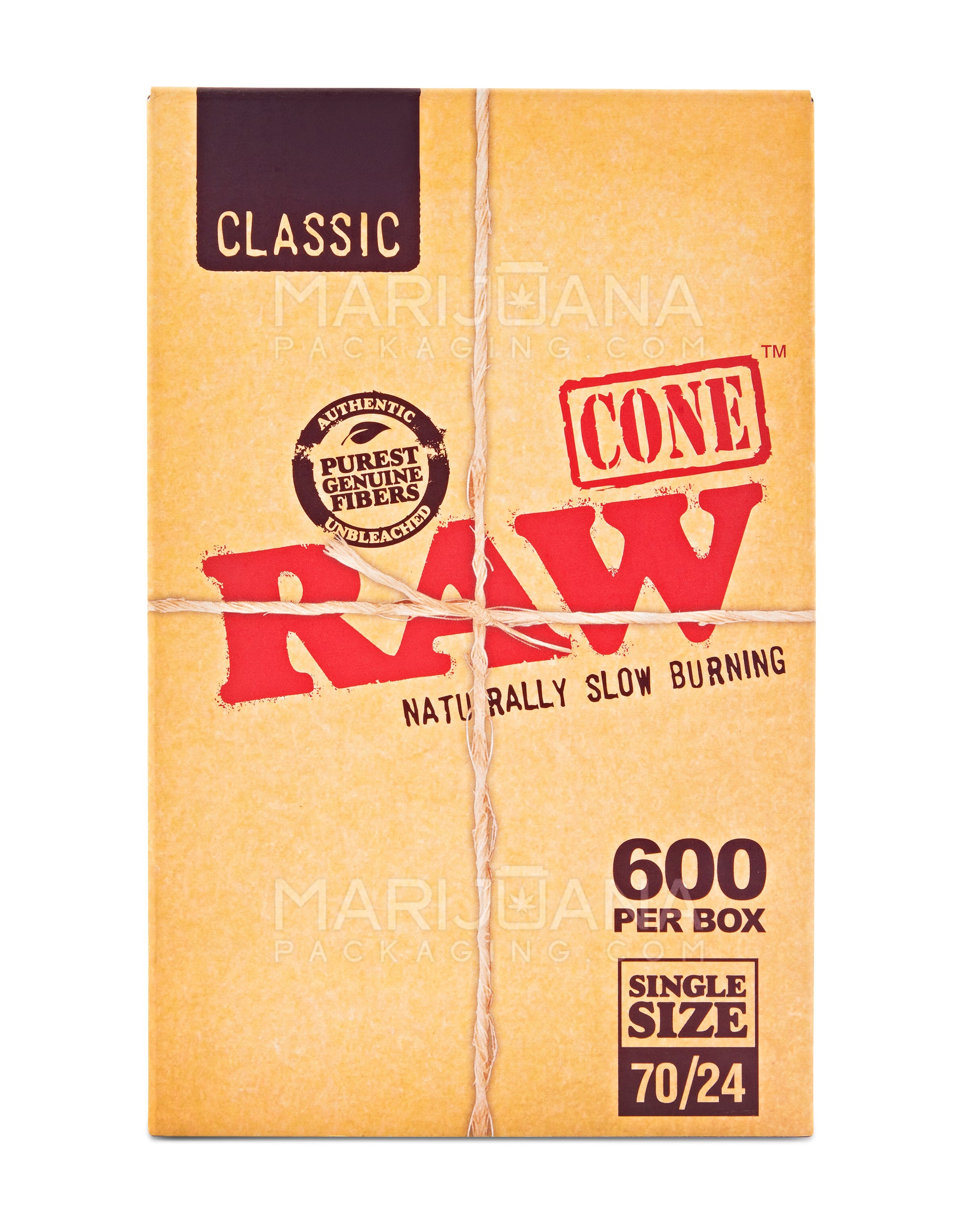 RAW | Classic Single Size Pre-Rolled Cones | 70mm - Unbleached Paper - 600 Count - 4