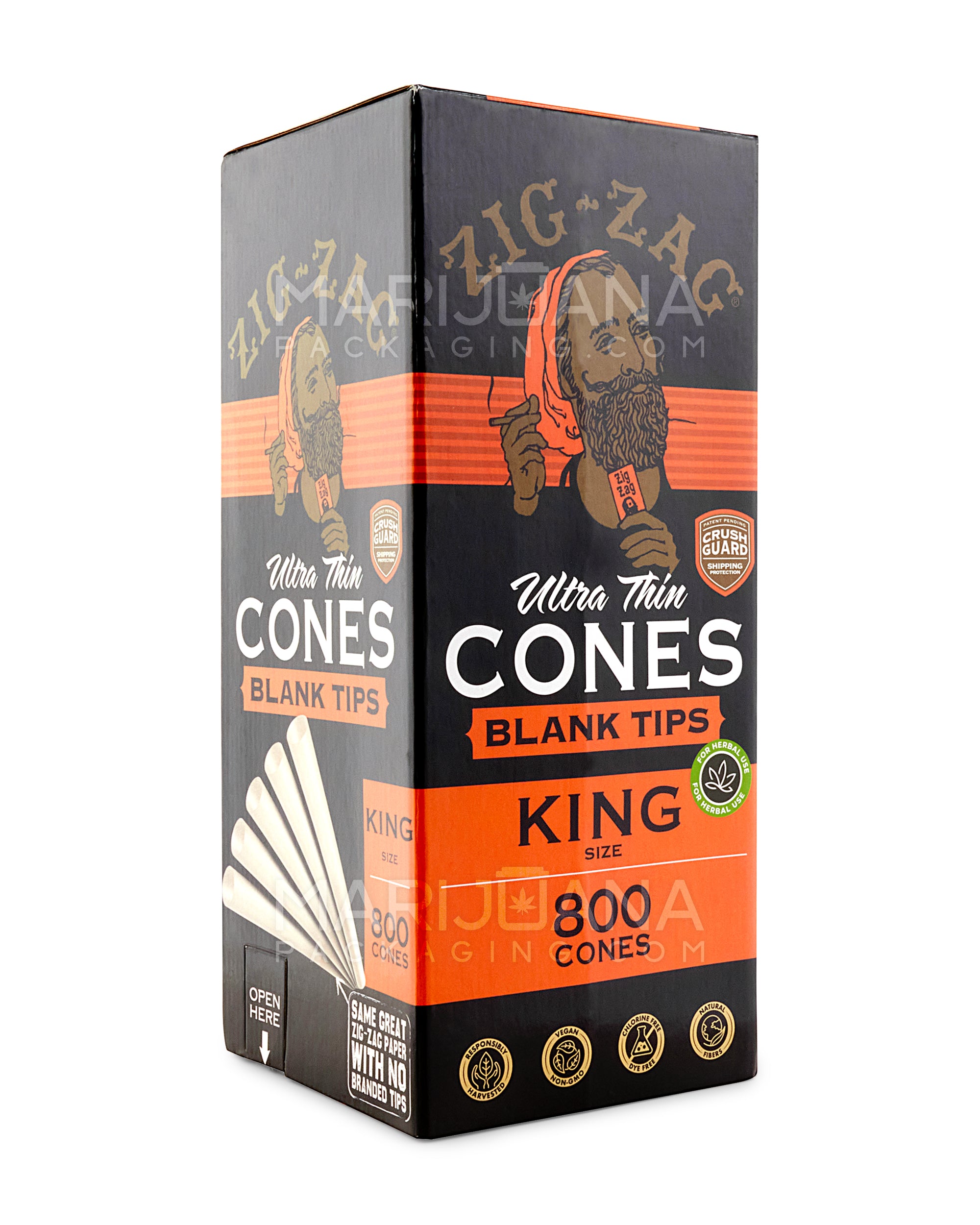 ZIG ZAG | King Size Pre-Rolled Cones w/ Blank Tips | 109mm - Ultra Thin Paper - 800 Count