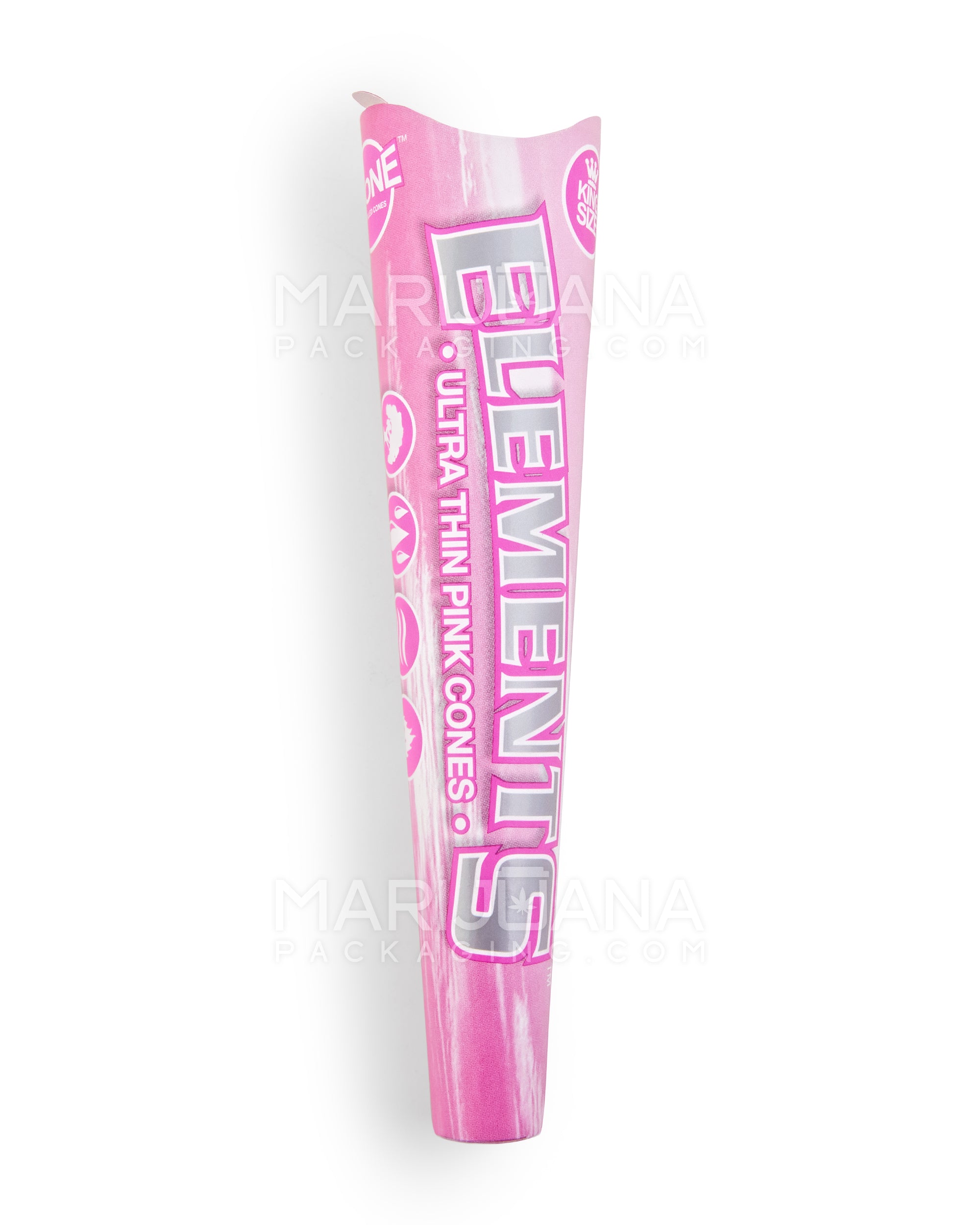ELEMENTS | 'Retail Display' King Size Ultra Thin Pre-Rolled Cones | 109mm - Pink Rice Paper - 32 Count - 2