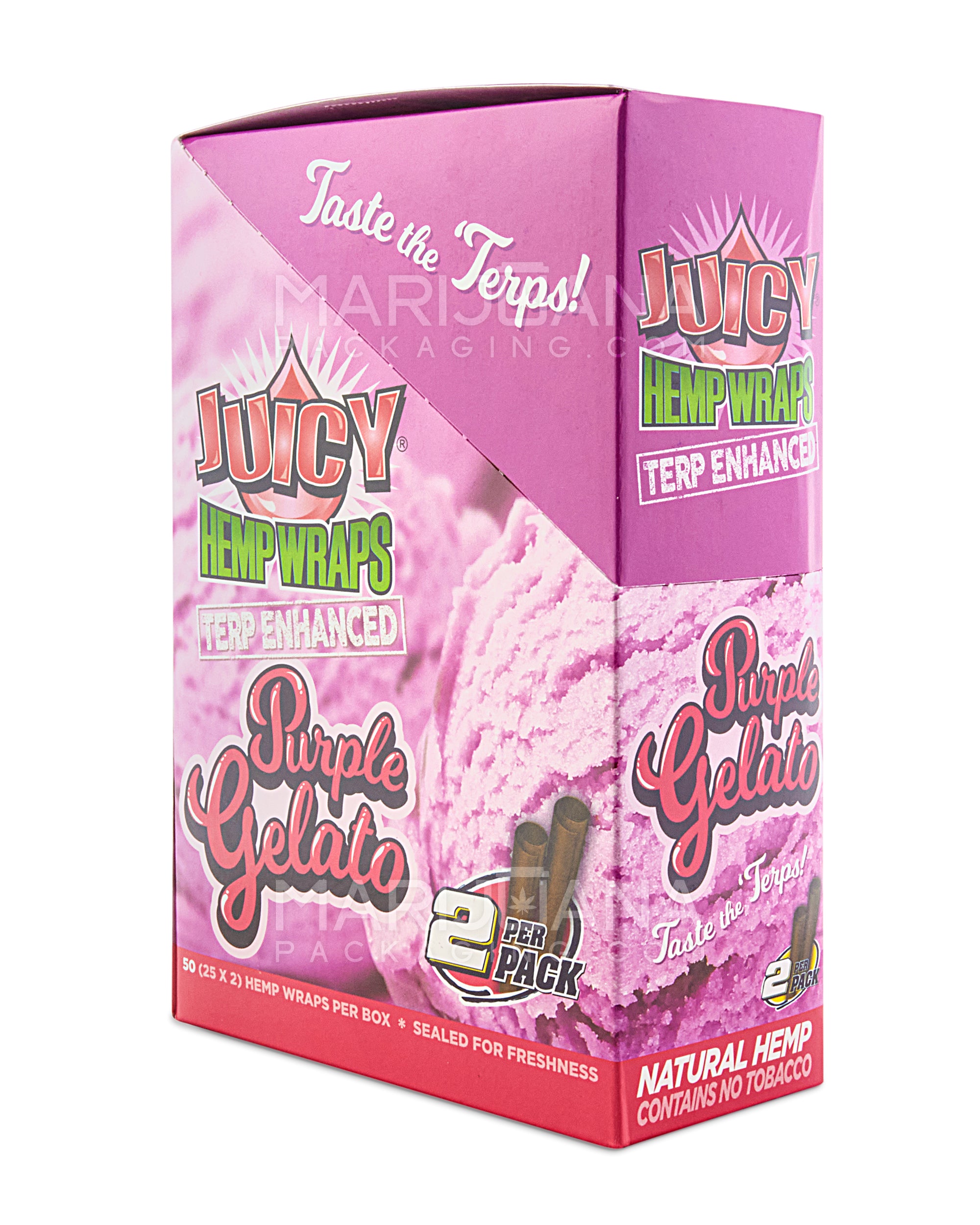 JUICY JAY'S | 'Retail Display' Terp Enhanced Natural Hemp Wraps | 109mm - Purple Gelato - 25 Count - 2