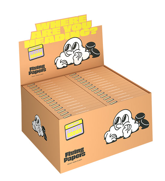 FLYING PAPERS | 'Retail Display' Pre-Rolled Cones | 109mm - Organic Brown Paper - 60 Count