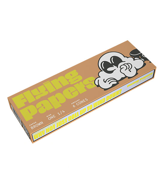FLYING PAPERS | 'Retail Display' Pre-Rolled Cones | 84mm - Organic Brown Paper - 40 Count