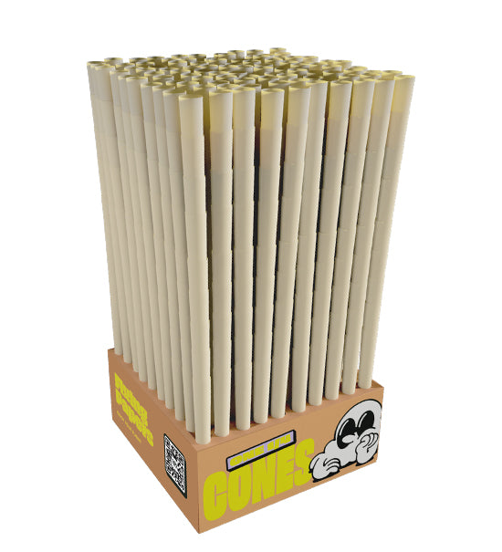 FLYING PAPERS | Classic 1 1/4 Size Pre-Rolled Cones | 84mm - Organic Brown Paper - 1200 Count