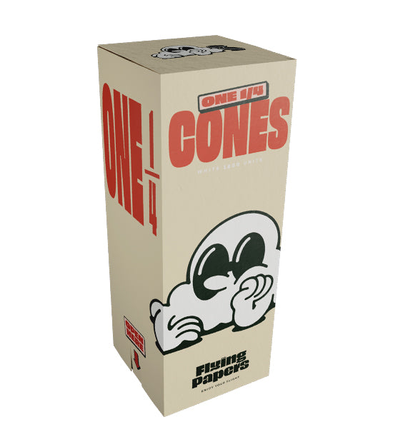 FLYING PAPERS | Classic 1 1/4 Size Pre-Rolled Cones | 84mm - Organic White Paper - 1200 Count