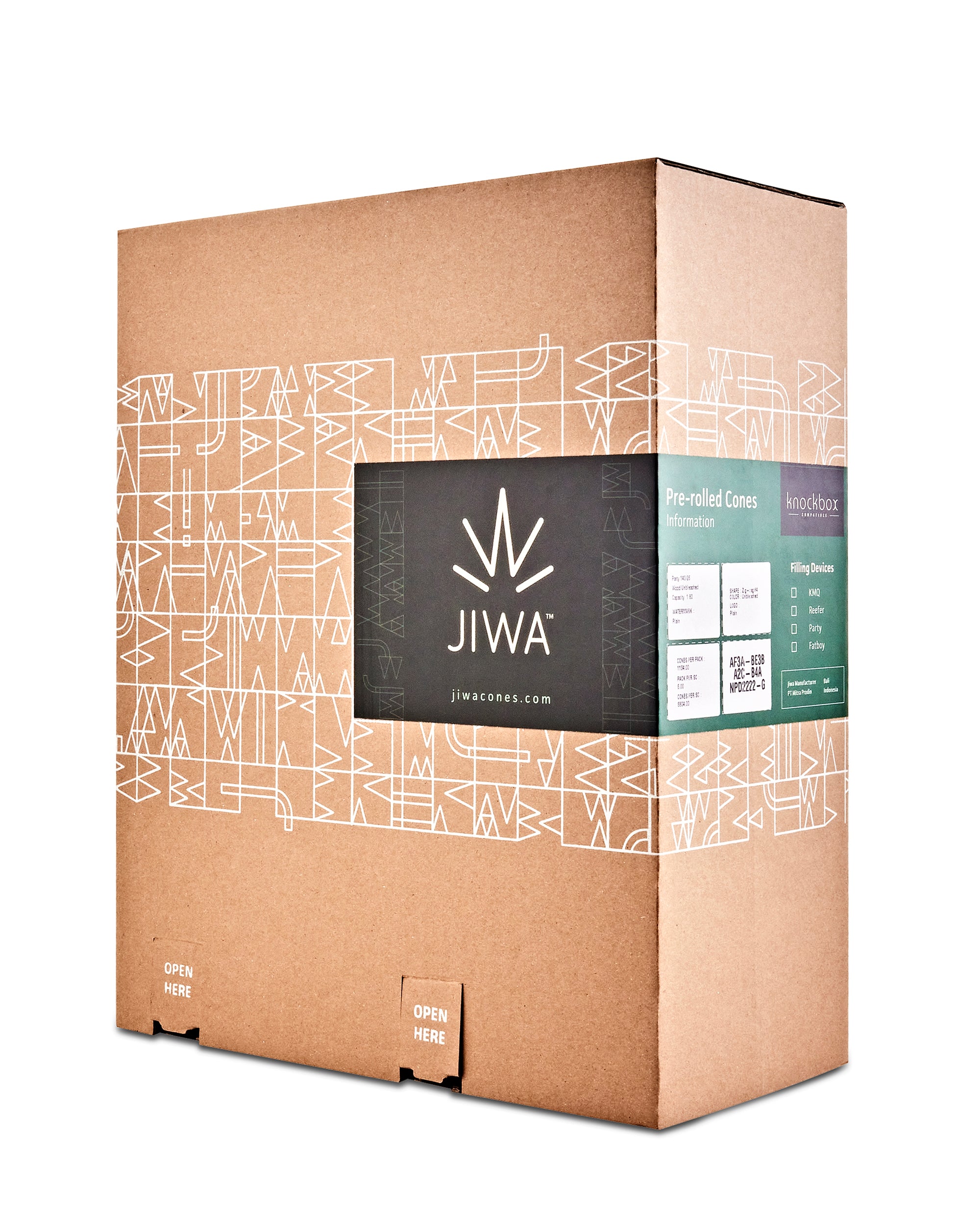 JIWA | Party Size Pre-Rolled Cones | 140mm - Dutch Brown Paper - 1134 Count
