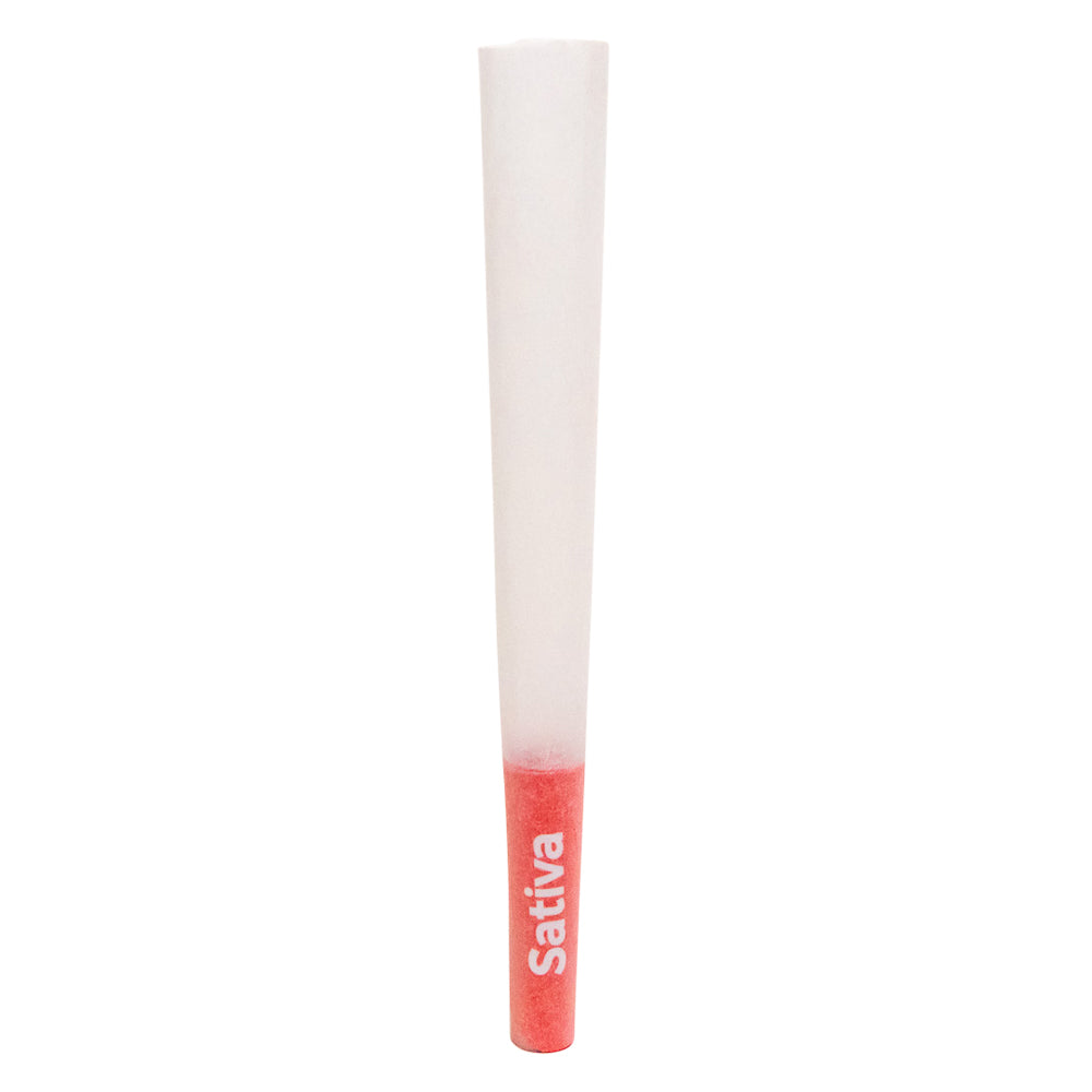1 1/4 Size Pre-Rolled Cones w/ Red Text 'Sativa' Filter Tip 1
