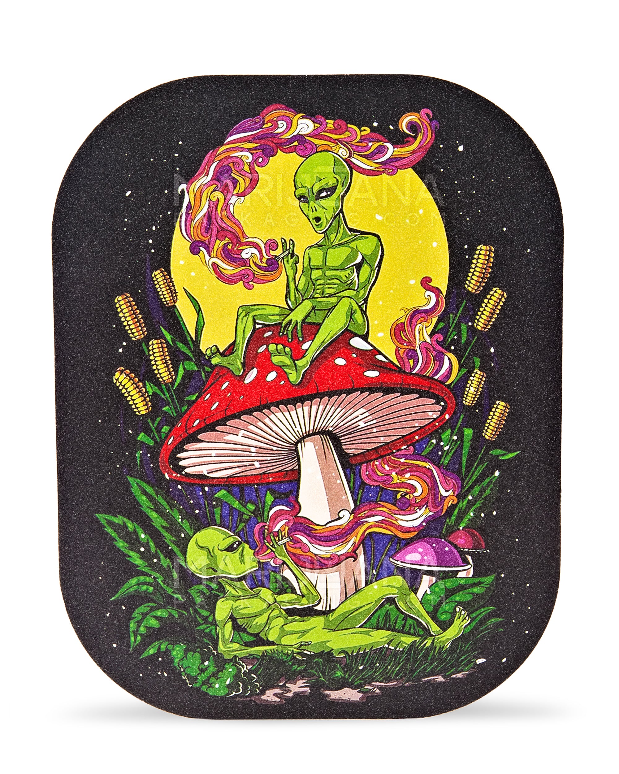 Alien Mushroom Rolling Tray w/ Magnetic Cover | 7in x 5.5in - Mini - Metal - 2