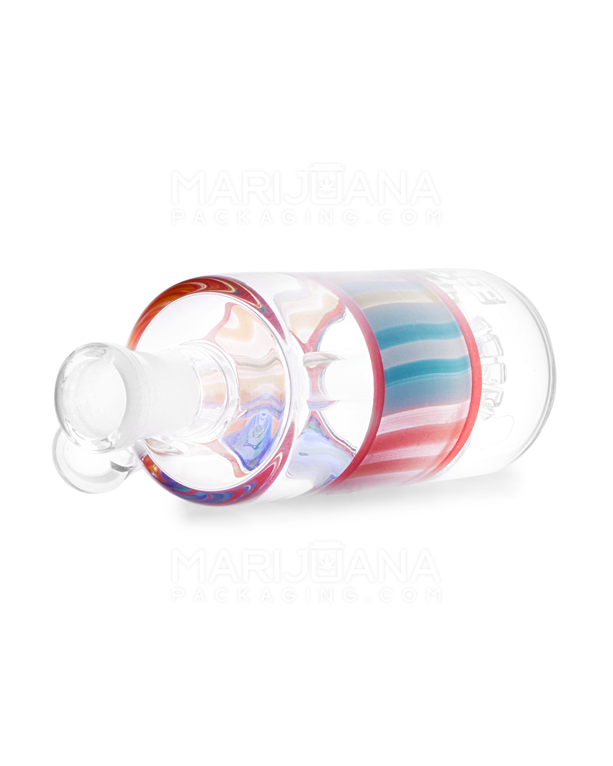 Assorted Stripe Design Glass Ashcatcher | 14mm - 90 Degree - Male