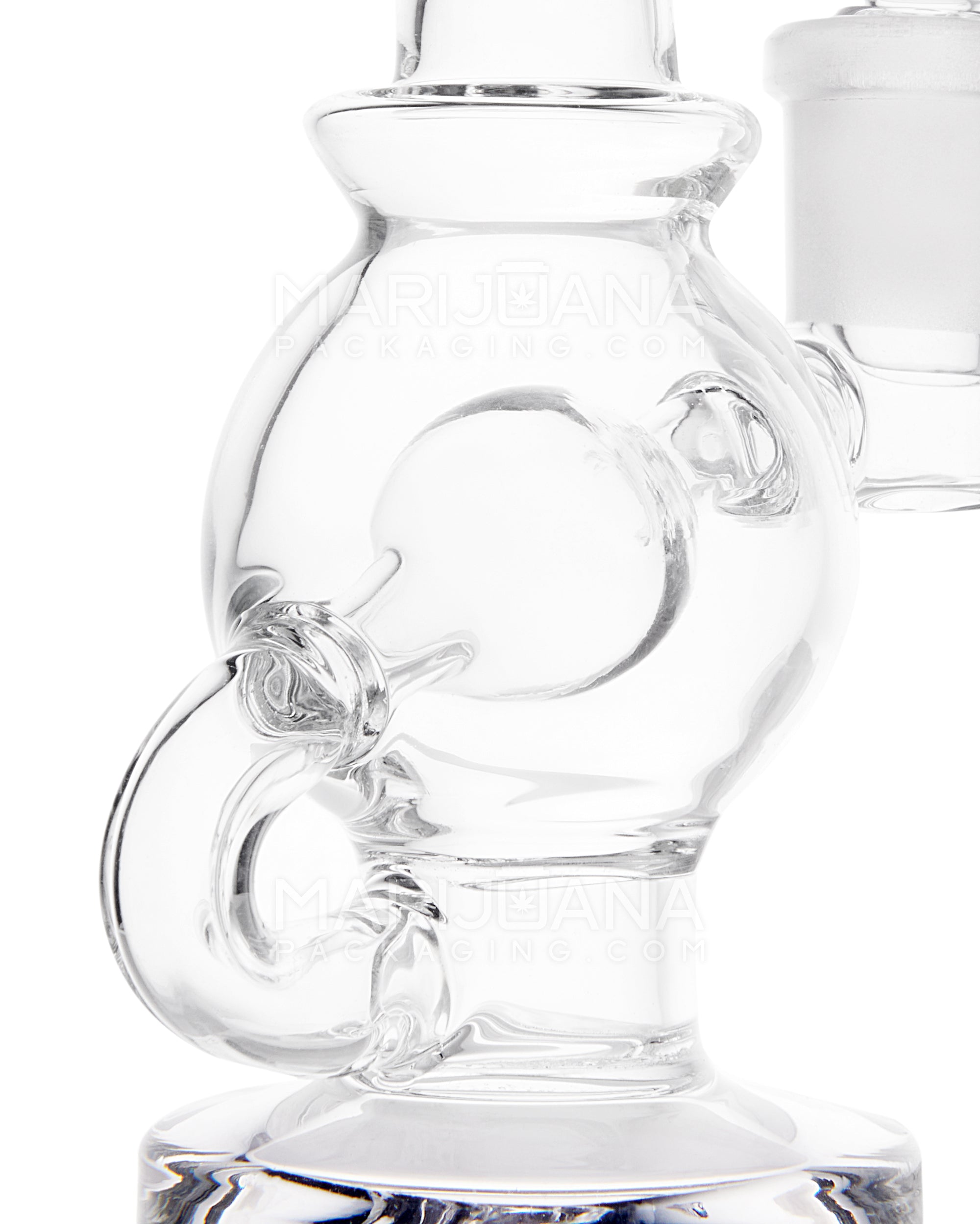 USA Glass | Bent Neck Mini Ball Glass Dab Rig | 4.25in Tall - 14mm Banger - Clear