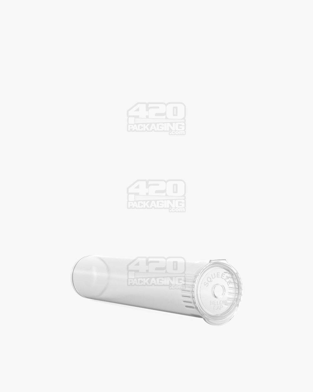 90mm Pollen Gear Child Resistant 1 1/4 Size Pop Top Transparent Clear Plastic Pre-Roll Tubes 1000/Box - 4