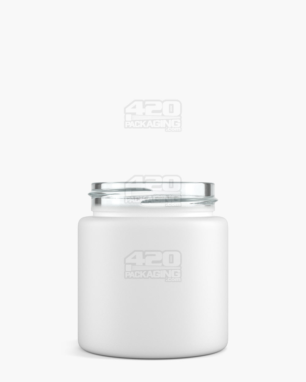POLLEN GEAR | Flush V2 Rounded Base Matte White Glass Jars | 48mm - 3oz - 120 Count