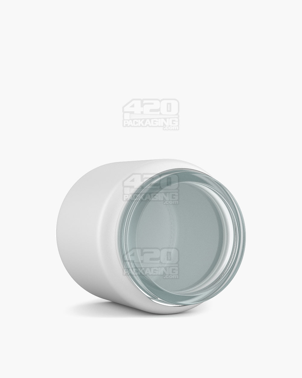POLLEN GEAR | Flush V2 Rounded Base Matte White Glass Jars | 48mm - 3oz - 120 Count