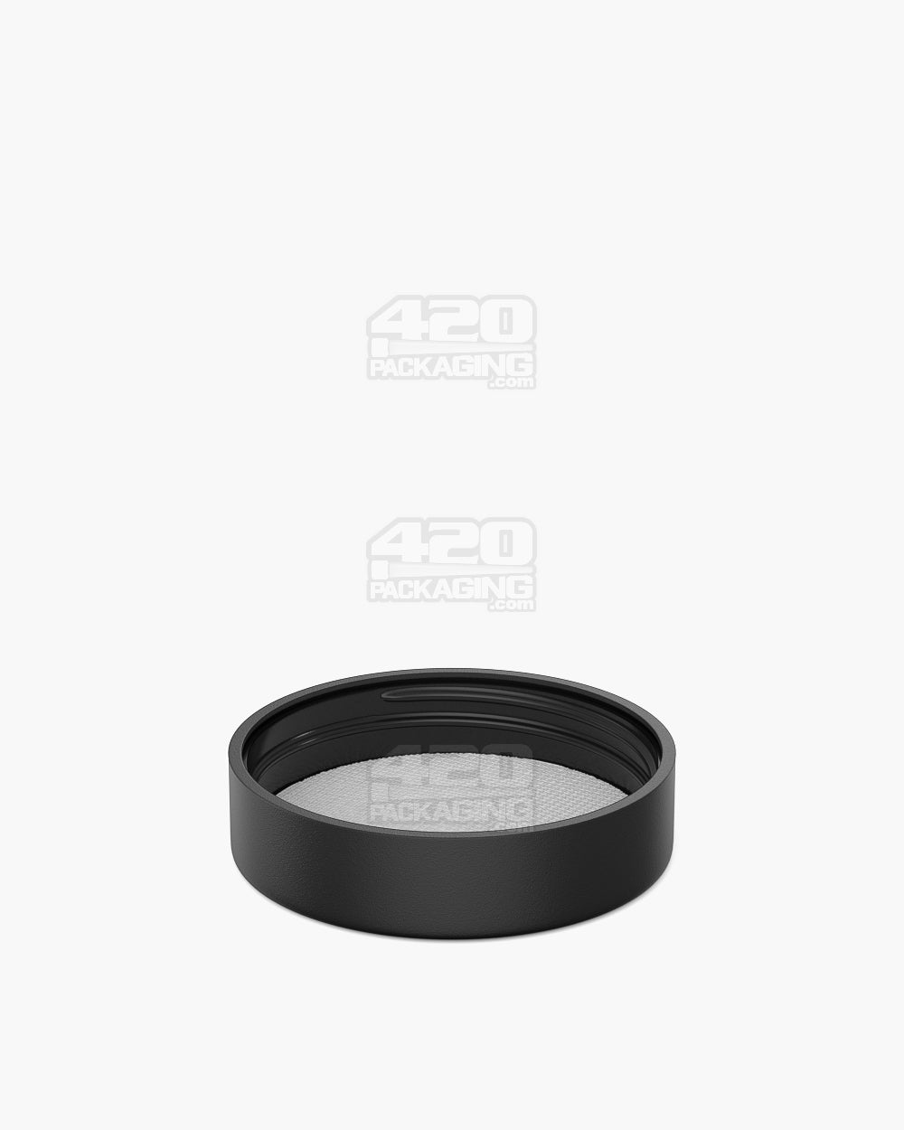 POLLEN GEAR | Flush V2 Child Resistant Smooth Push Down & Turn Plastic Universal Caps w/ Foil Liner | 48mm - Black - 120 Count