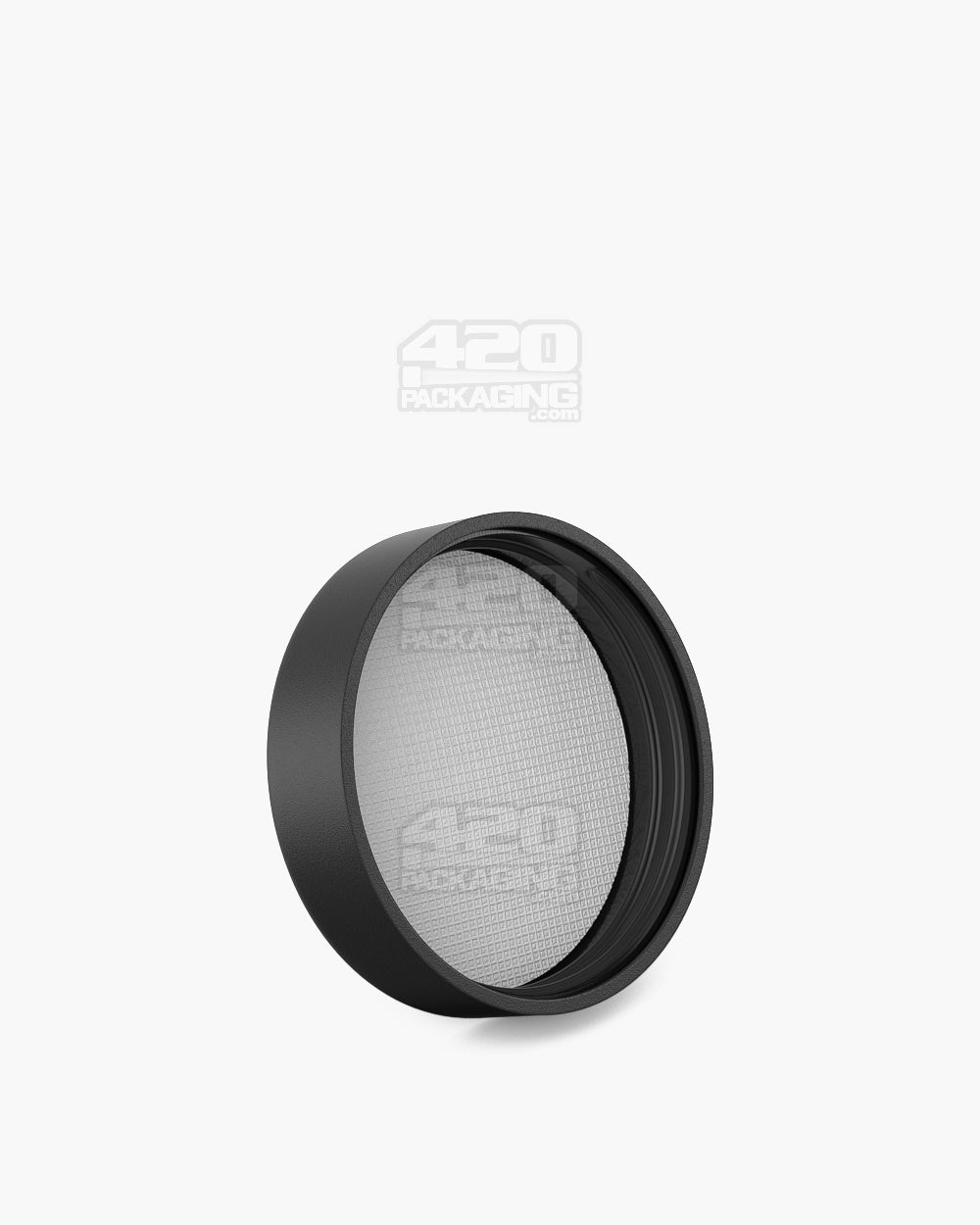 POLLEN GEAR | Flush V2 Child Resistant Smooth Push Down & Turn Plastic Universal Caps w/ Foil Liner | 48mm - Black - 120 Count