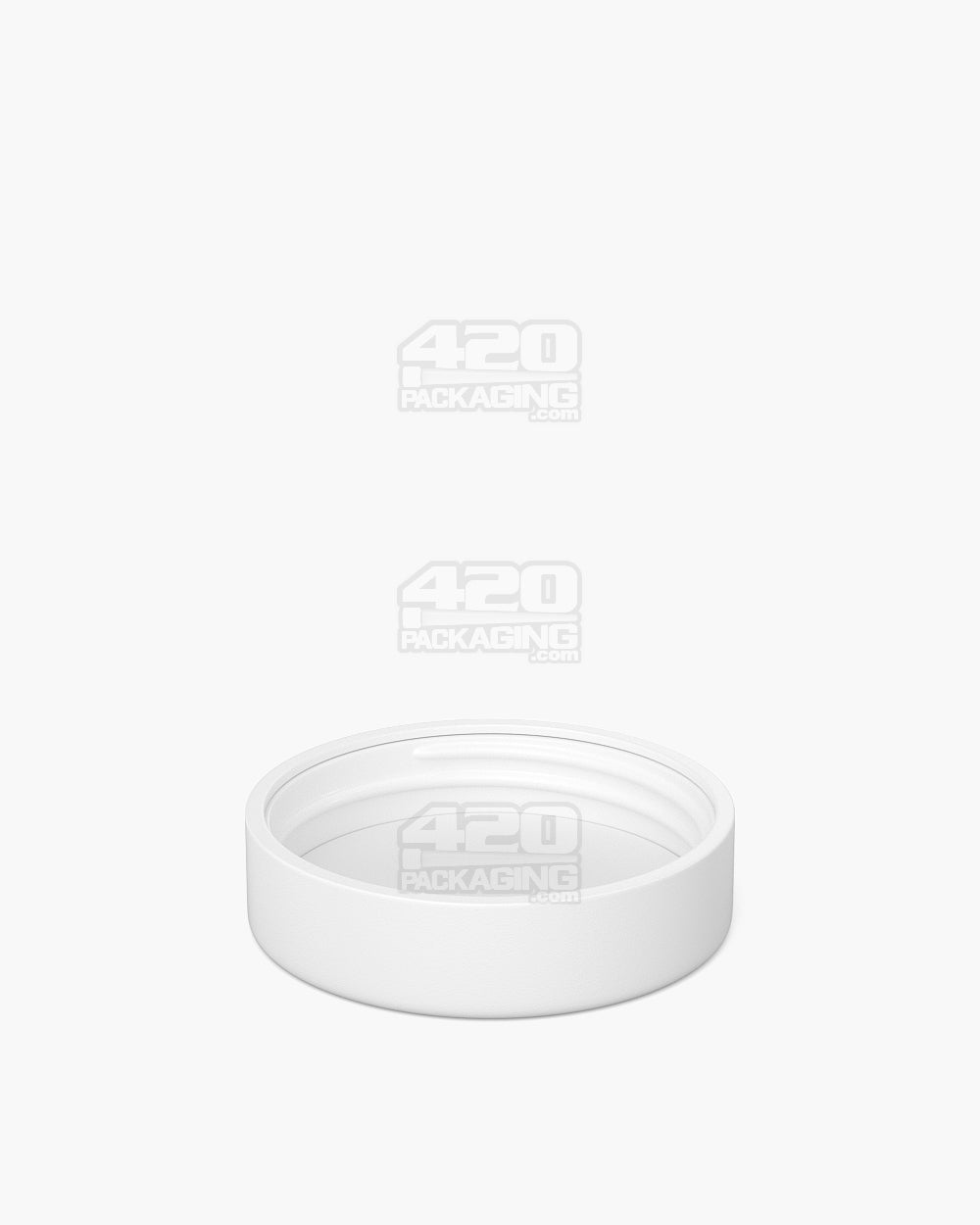 POLLEN GEAR | Flush V2 Child Resistant Smooth Push Down & Turn Plastic Universal Caps w/ PE Foam Liner | 48mm - Matte White - 120 Count