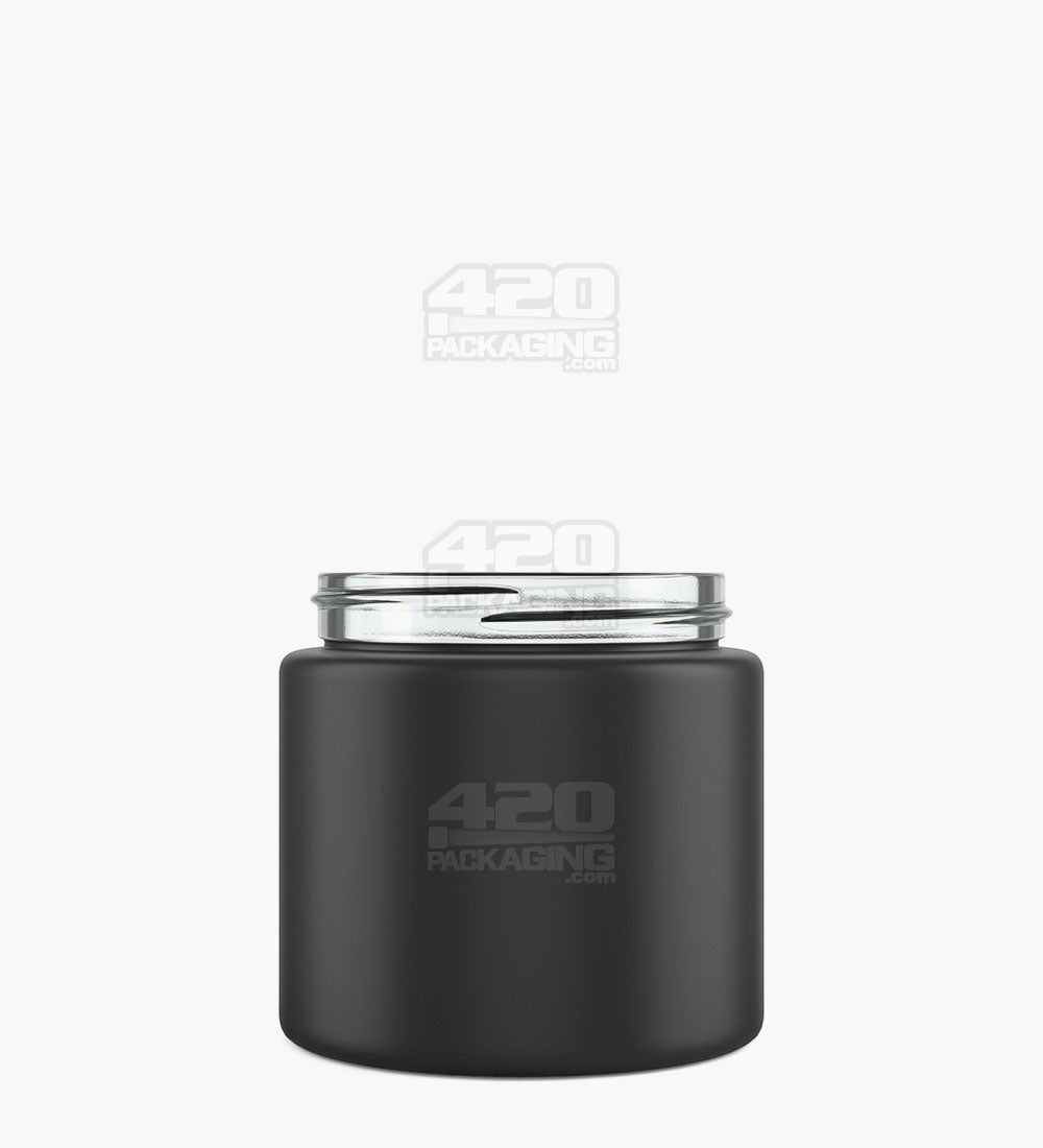 POLLEN GEAR | Wide Mouth Straight Sided Matte Black Glass Jars | 66mm - 6oz - 60 Count