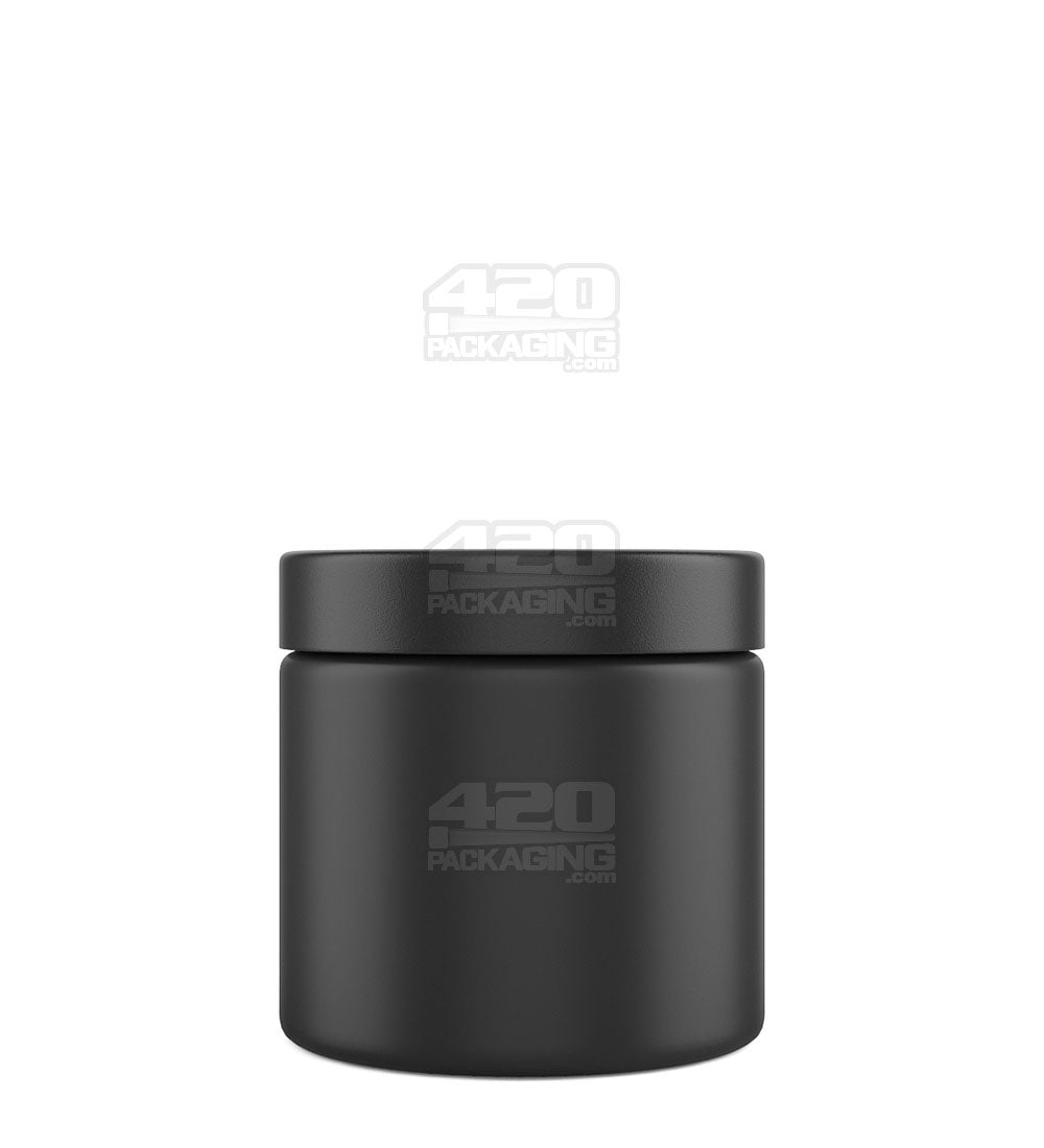 POLLEN GEAR | Wide Mouth Straight Sided Matte Black Glass Jars | 66mm - 6oz - 60 Count