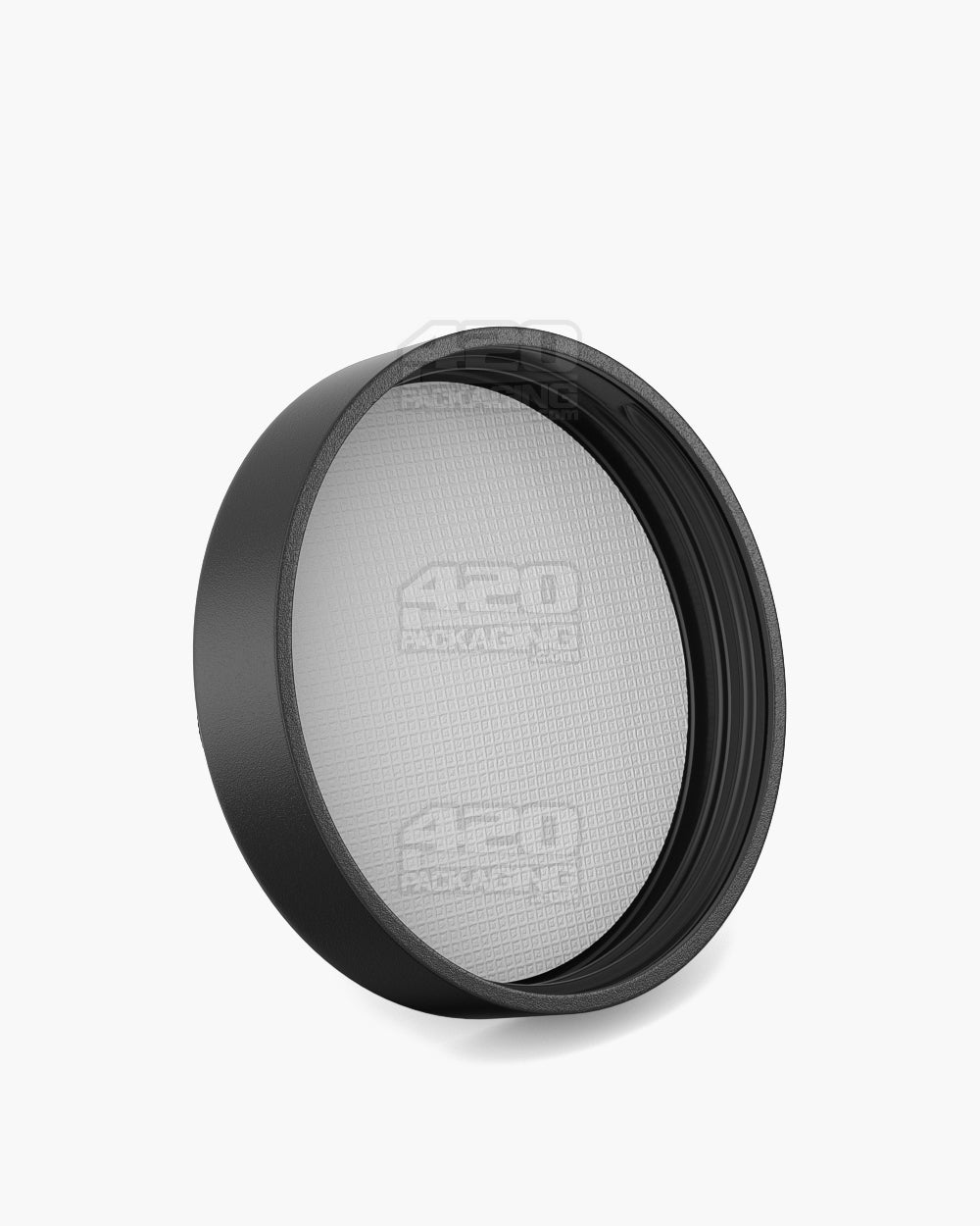 POLLEN GEAR | Flush V2 Child Resistant Smooth Push Down & Turn Plastic Universal Caps w/ PE Foam Liner | 48mm - Matte Black - 120 Count