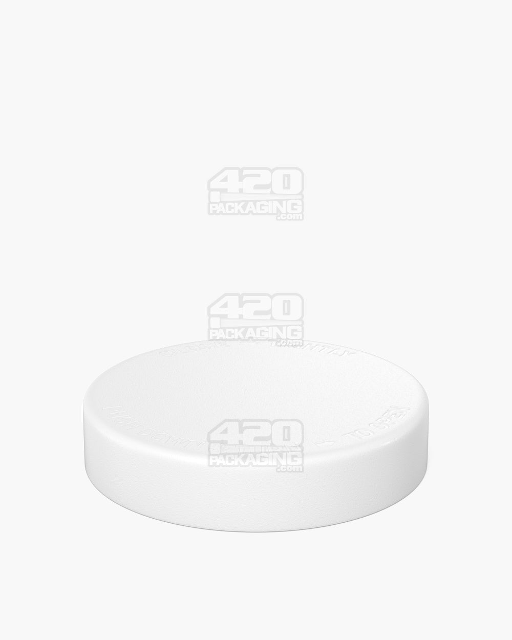 POLLEN GEAR | Child Resistant Kolossus Push Down & Turn Plastic Caps w/ PE Foam Liner | 66mm - Matte White - 540 Count
