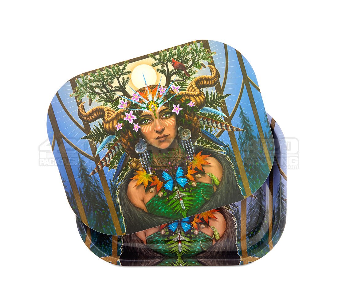Jungle Queen Mini Rolling Tray w/ Magnetic Cover - 4