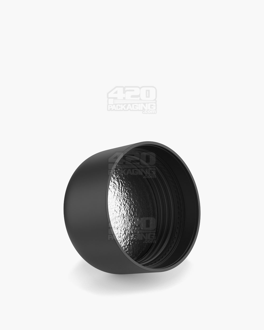 POLLEN GEAR | HiLine Child Resistant Smooth Push Down & Turn Plastic Dome Caps w/ 3-Layer Liner | 52mm - Matte Black - 72 Count