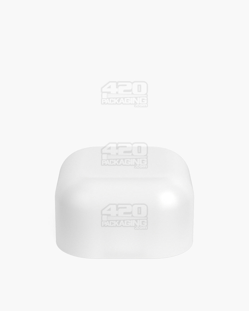 POLLEN GEAR | Child Resistant Rounded SoftSquare Push Down & Turn Plastic Caps | 46mm - Matte White - 72 Count