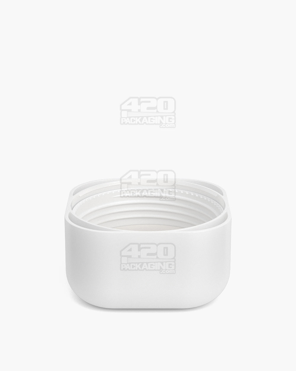POLLEN GEAR | Child Resistant Rounded SoftSquare Push Down & Turn Plastic Caps | 46mm - Matte White - 72 Count