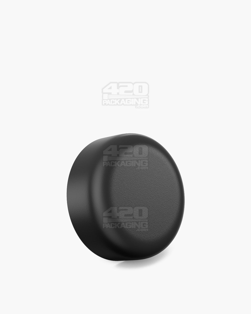 POLLEN GEAR | LoPro Child Resistant Smooth Push Down & Turn Plastic Round Caps w/ Foam Liner | 38mm - Matte Black - 160 Count