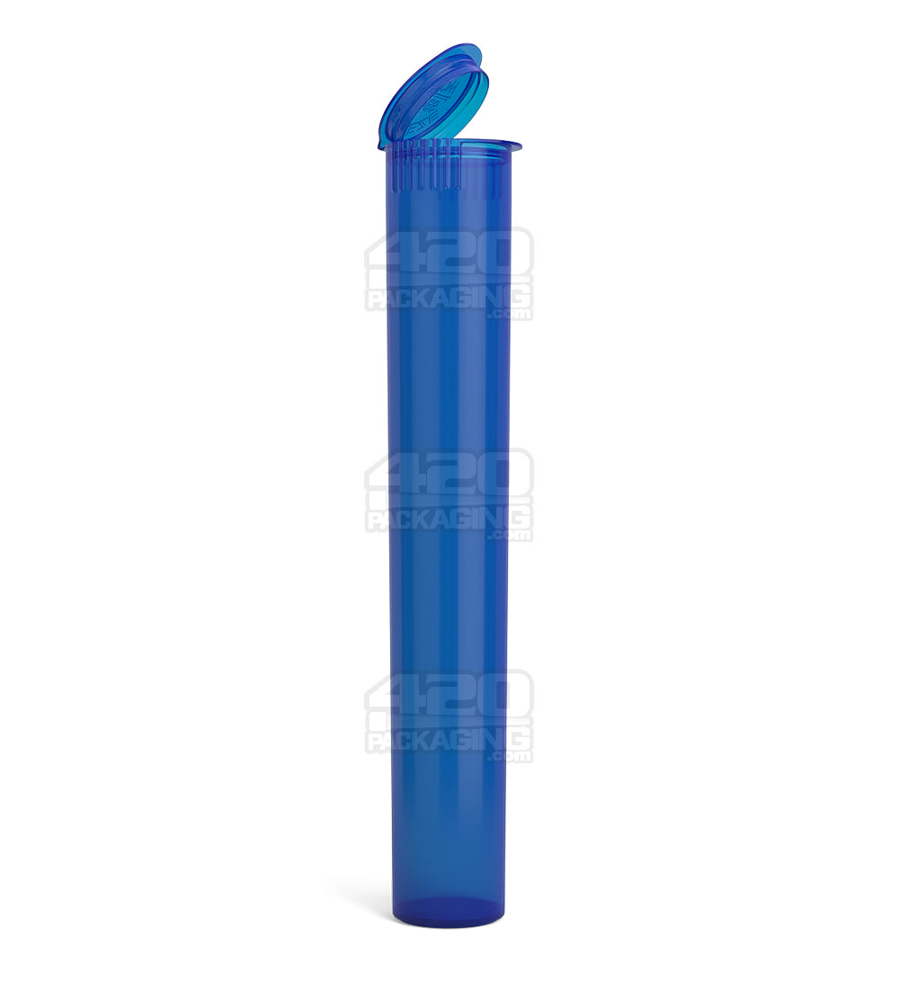 Child Resistant | King Size Pop Top Translucent Plastic Pre-Roll PCR Tubes | 116mm - Blue - 1000 Count